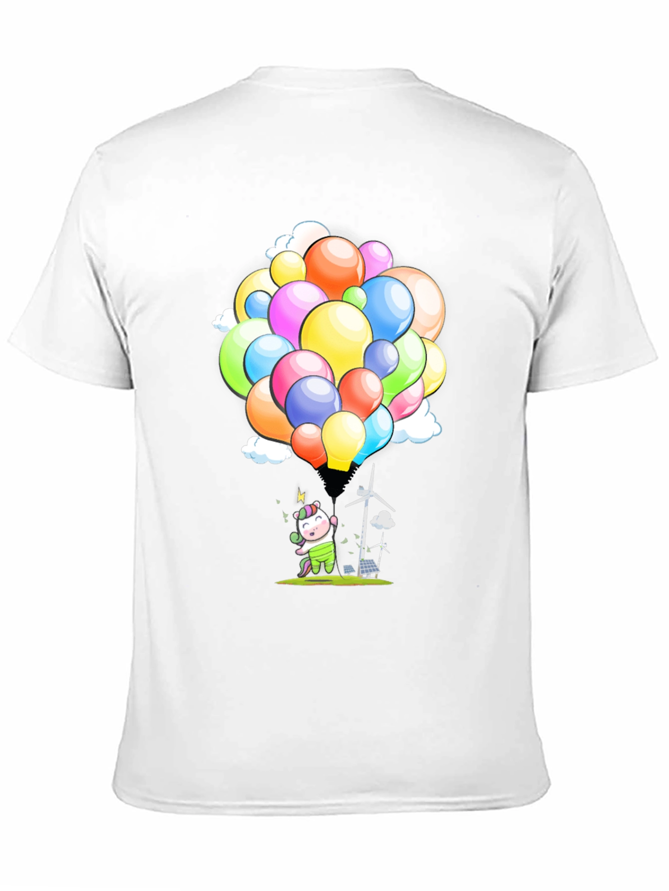 Eco-Friendly Unicorn Balloons Black T-Shirt