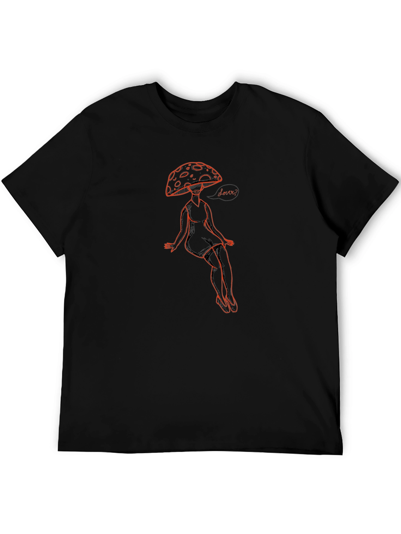 Mushroom Lover Graphic Tee - Black