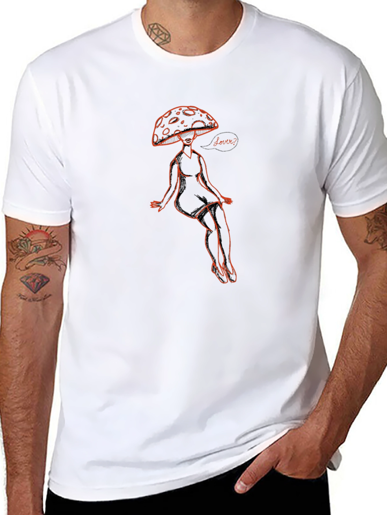 Mushroom Lover Graphic Tee - Black