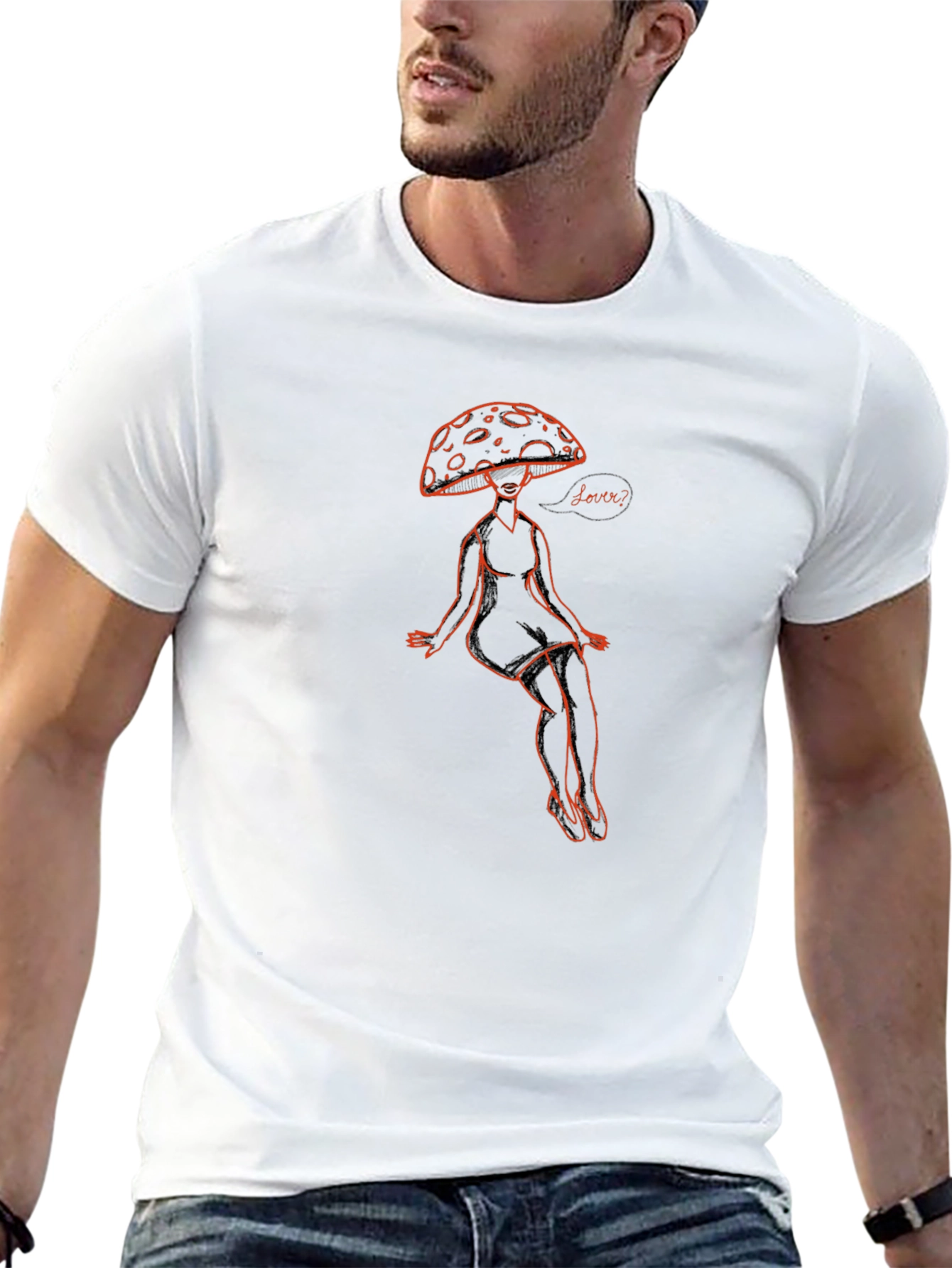 Mushroom Lover Graphic Tee - Black