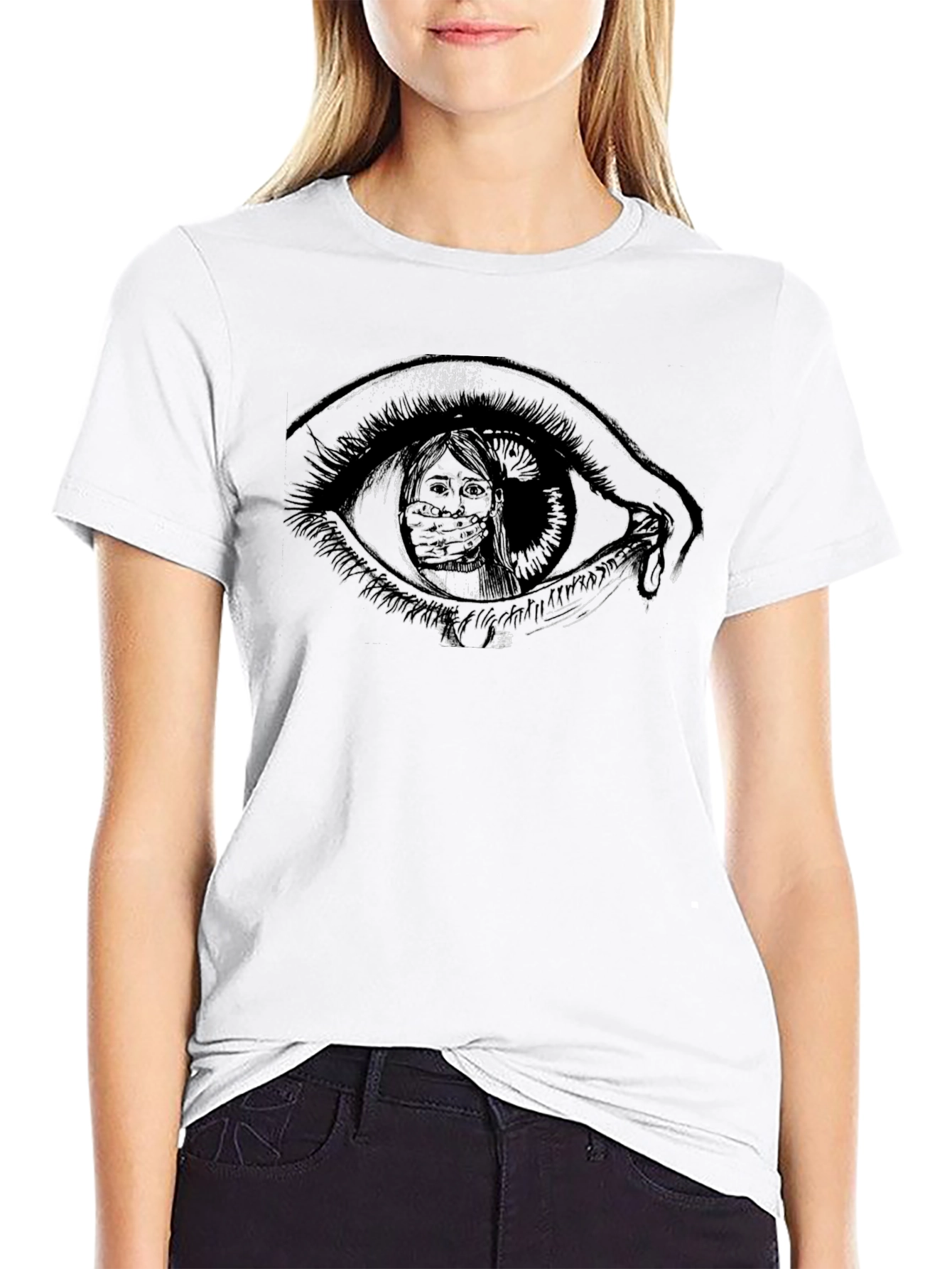 Surreal Eye Graphic Black T-Shirt