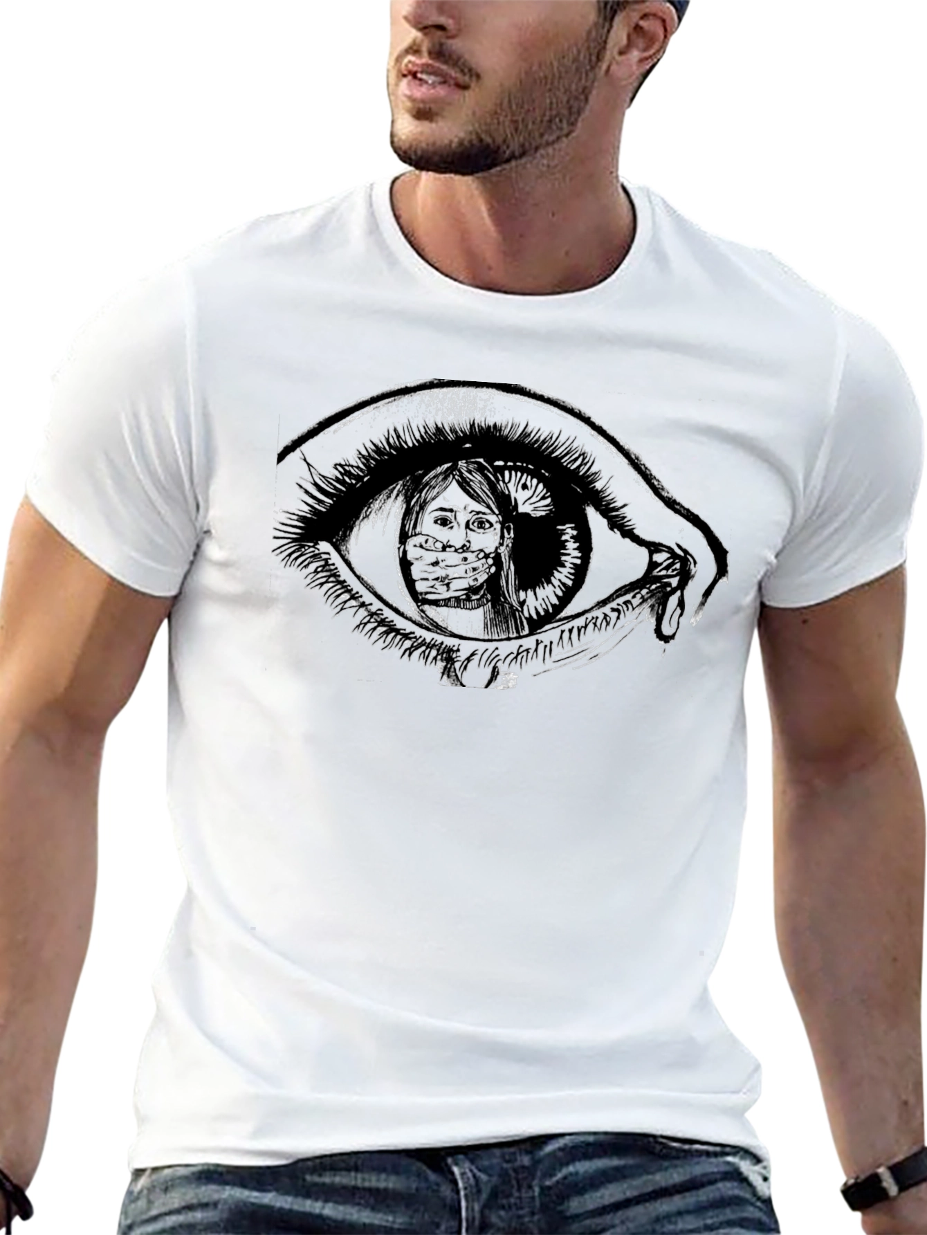 Surreal Eye Graphic Black T-Shirt