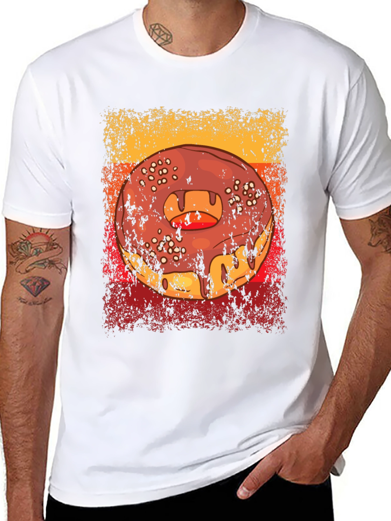 Retro Donut Graphic T-Shirt - Tasty Style
