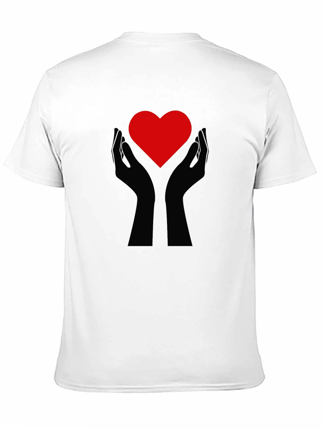 Heart Hands Graphic Tee - Black Cotton Comfort