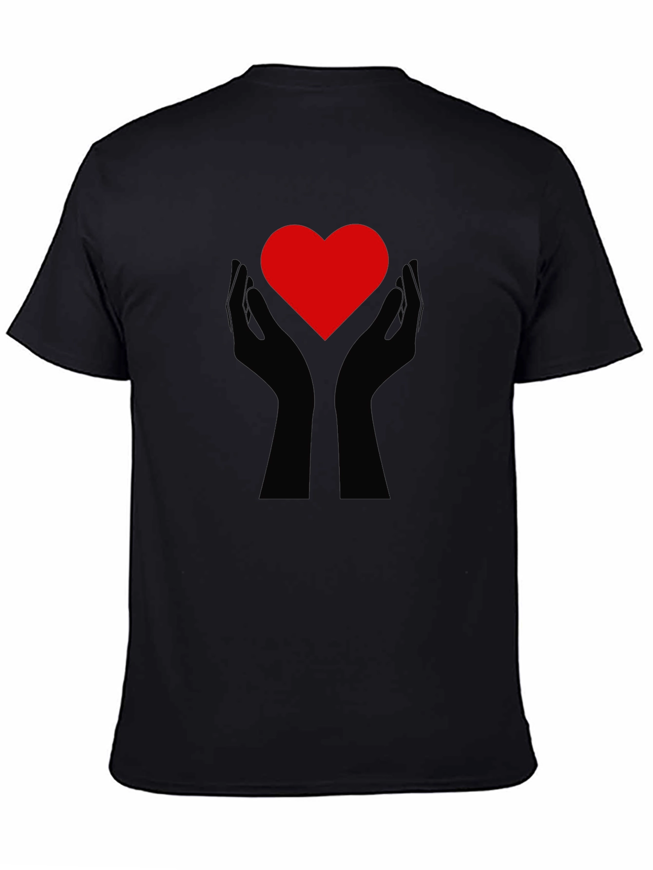 Heart Hands Graphic Tee - Black Cotton Comfort