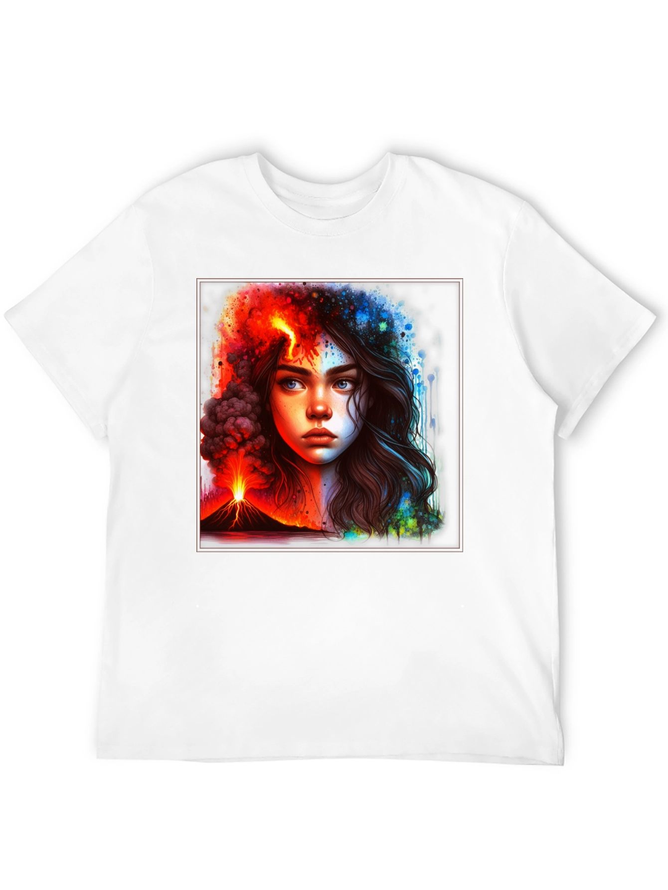 Lava & Rain T-Shirt: Dual Nature Graphic Tee