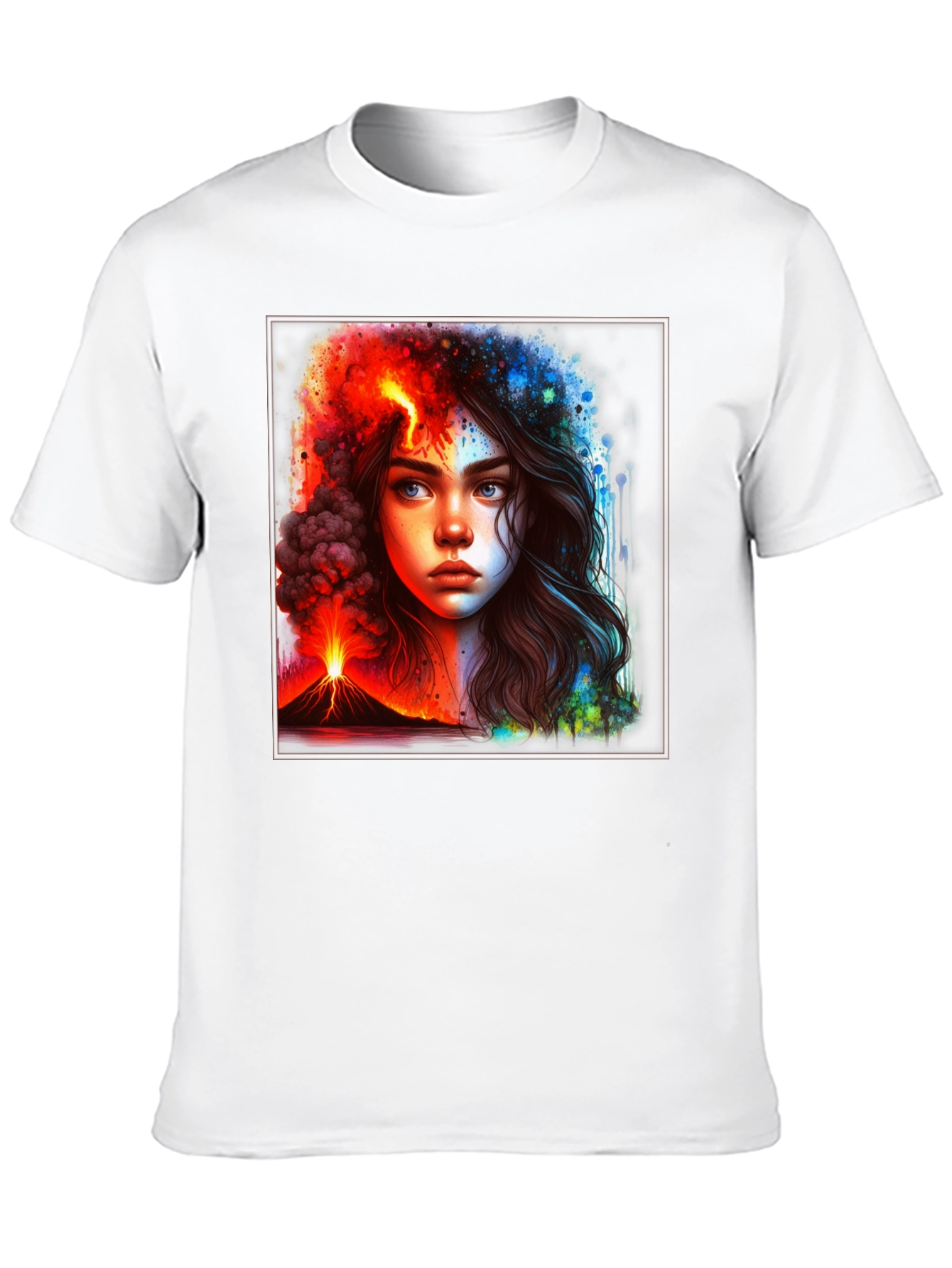 Lava & Rain T-Shirt: Dual Nature Graphic Tee