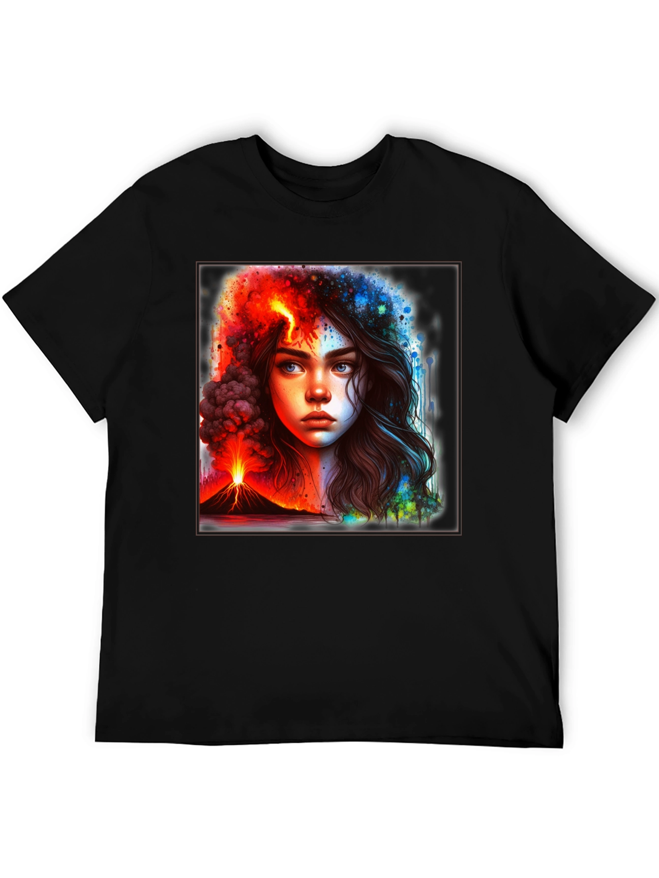 Lava & Rain T-Shirt: Dual Nature Graphic Tee