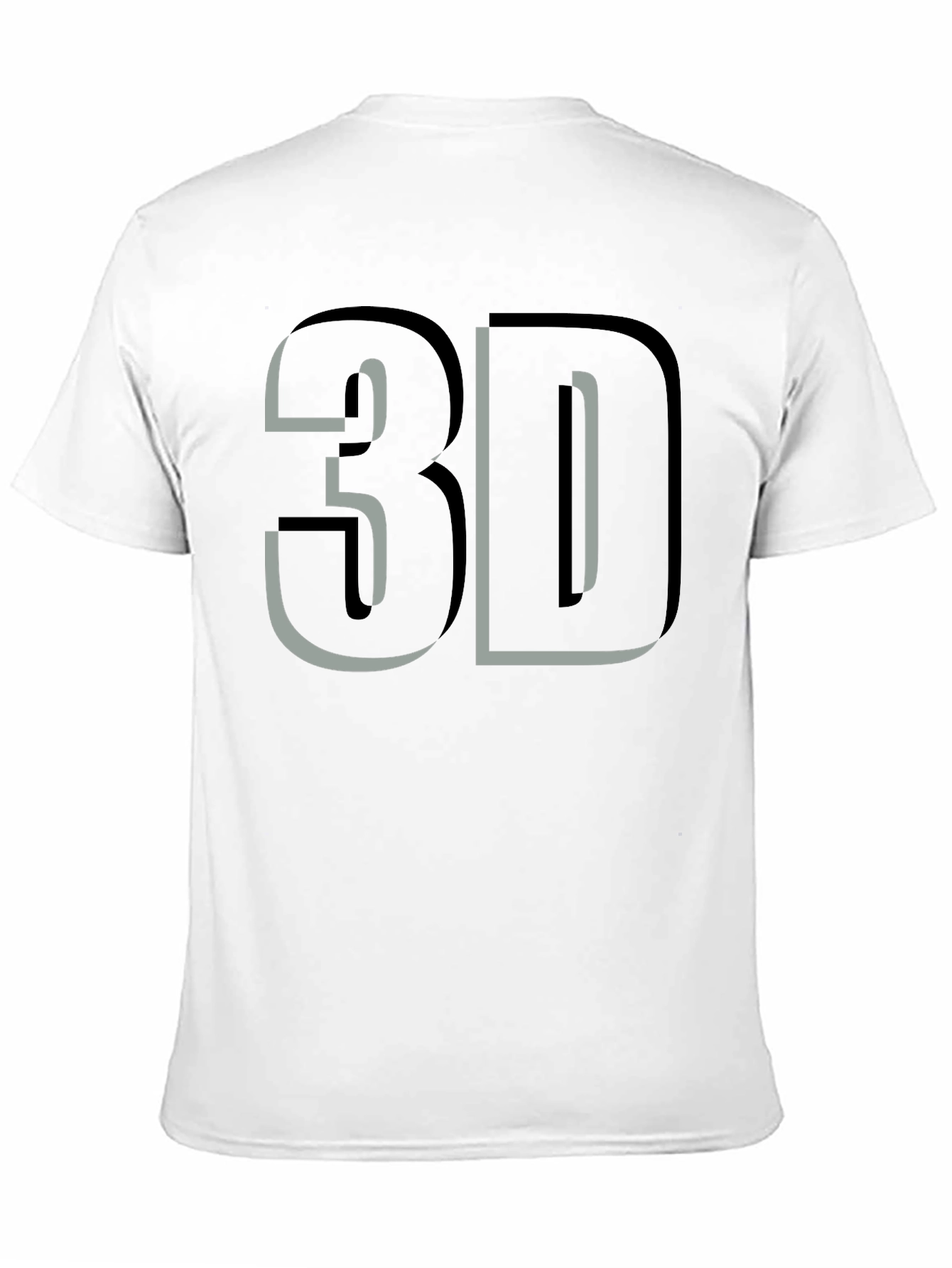 Bold 3D Graphic Tee - Stylish Black Cotton T-Shirt
