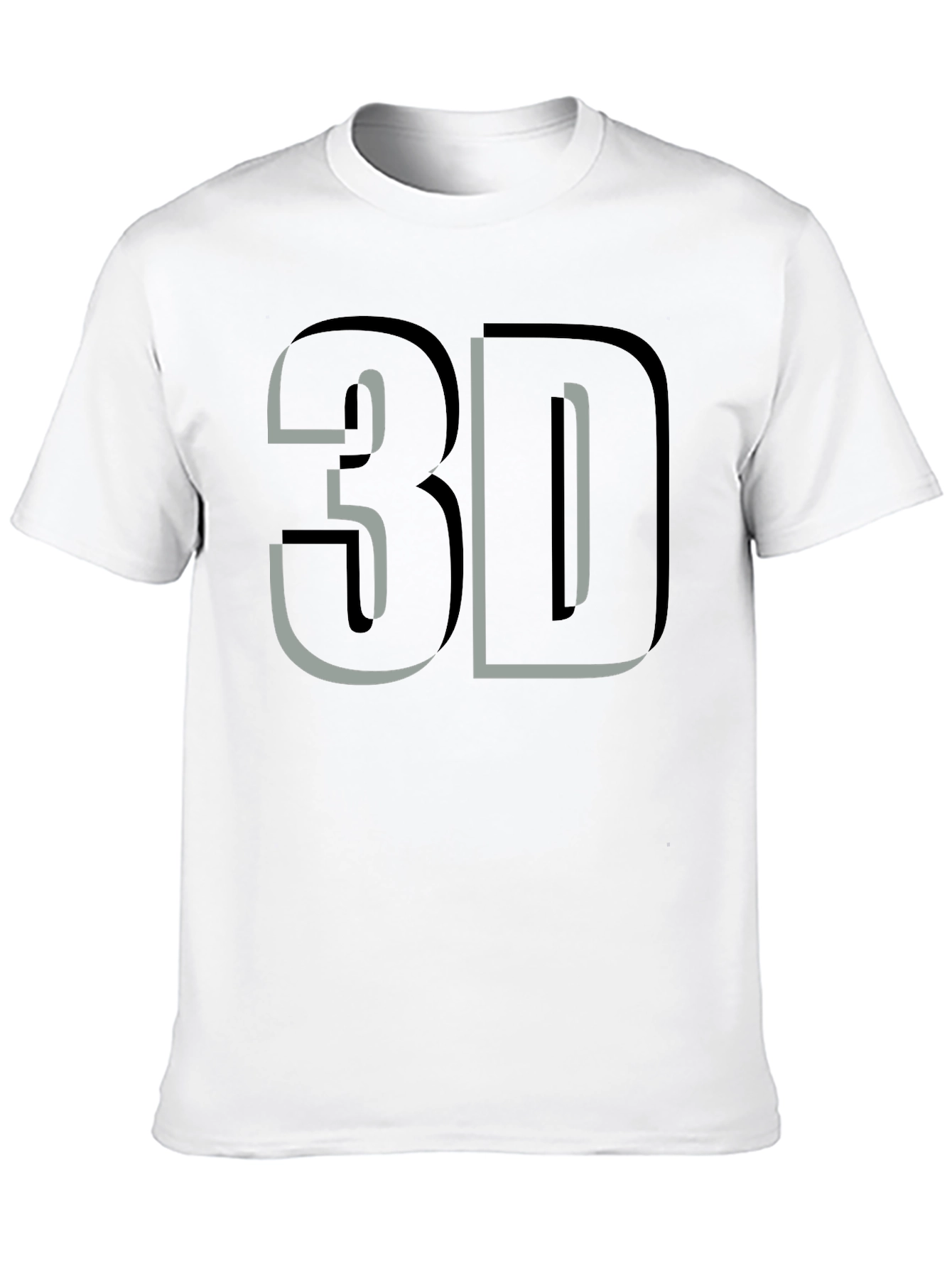 Bold 3D Graphic Tee - Stylish Black Cotton T-Shirt