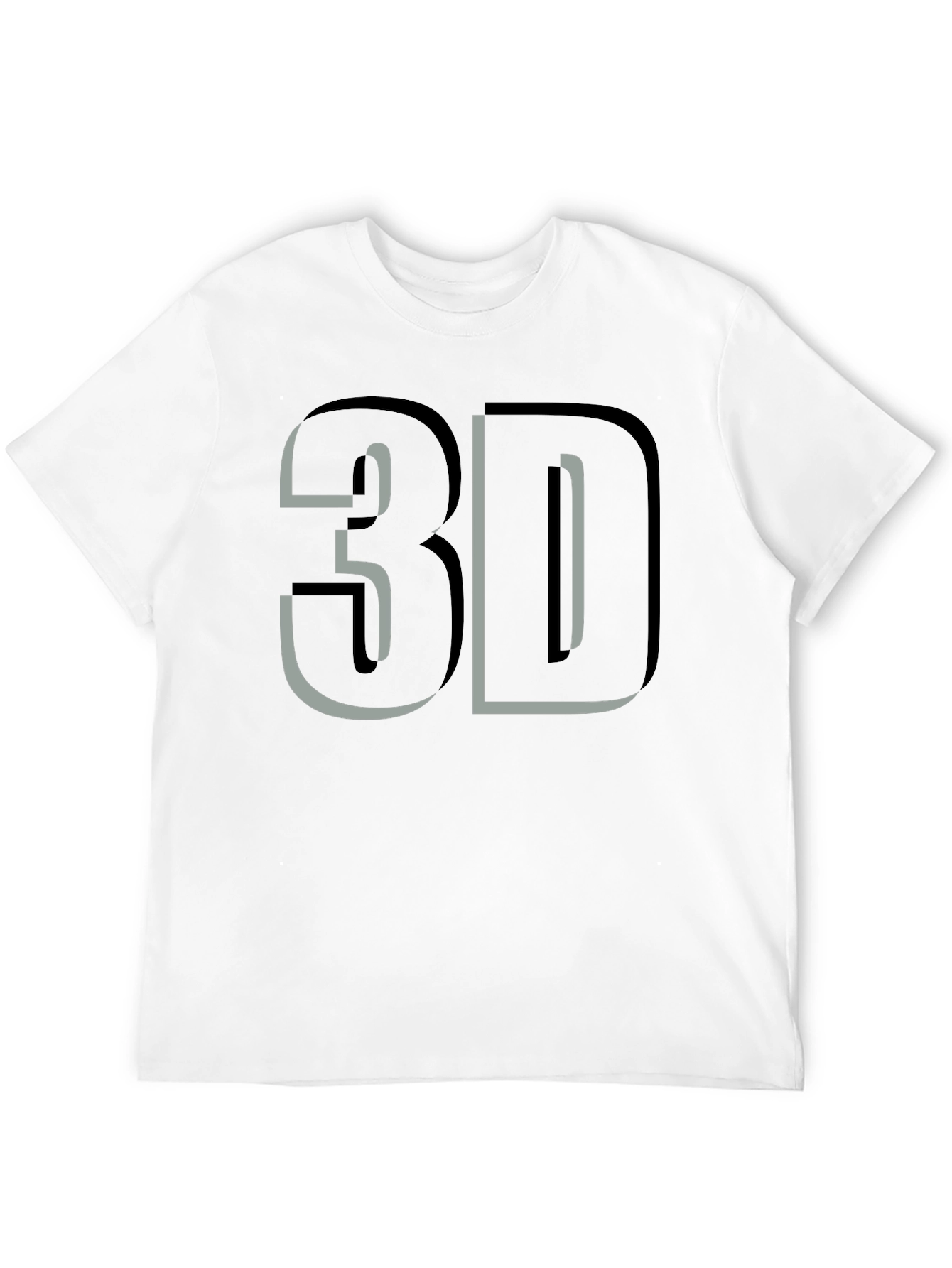 Bold 3D Graphic Tee - Stylish Black Cotton T-Shirt