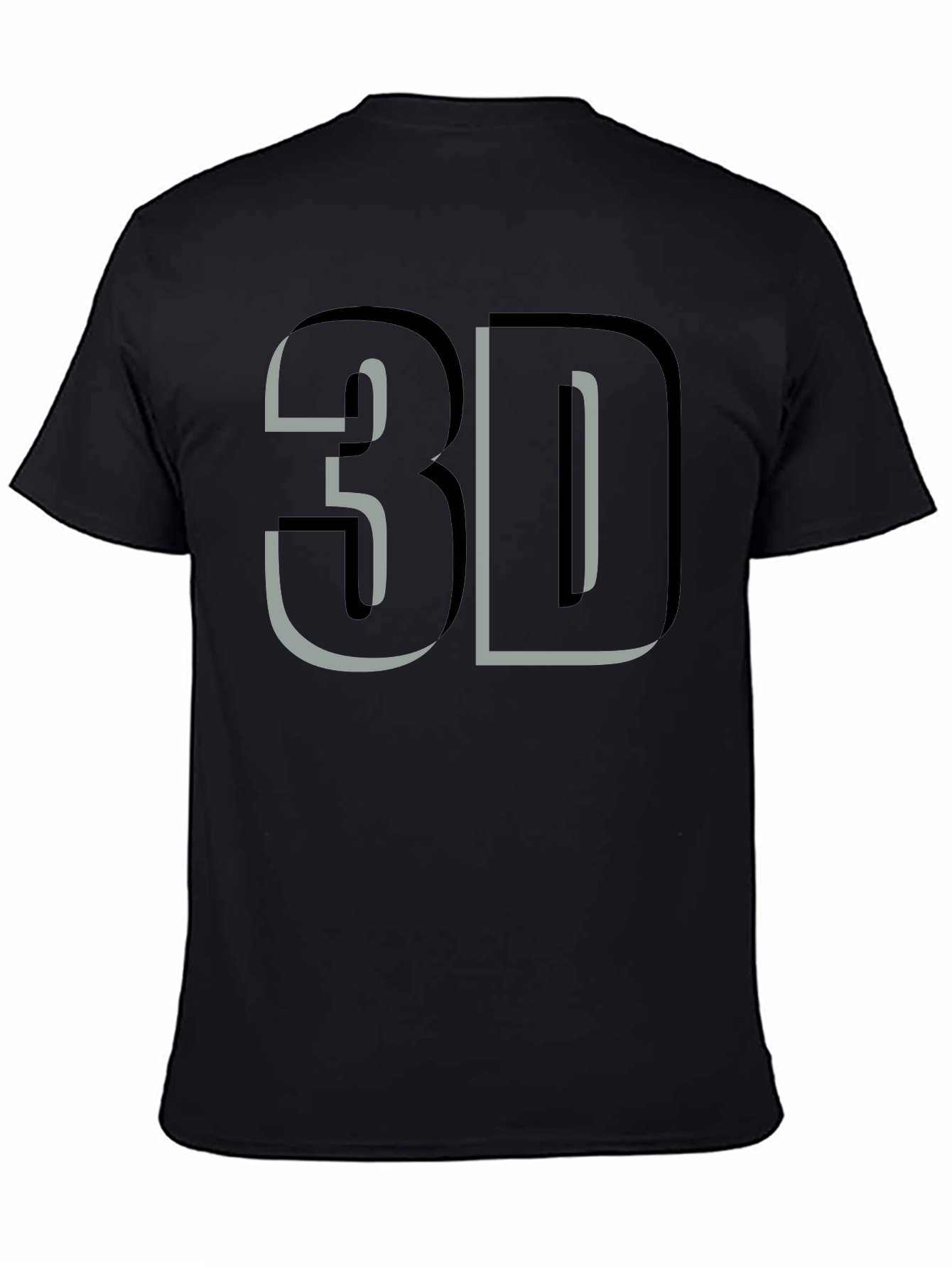 Bold 3D Graphic Tee - Stylish Black Cotton T-Shirt