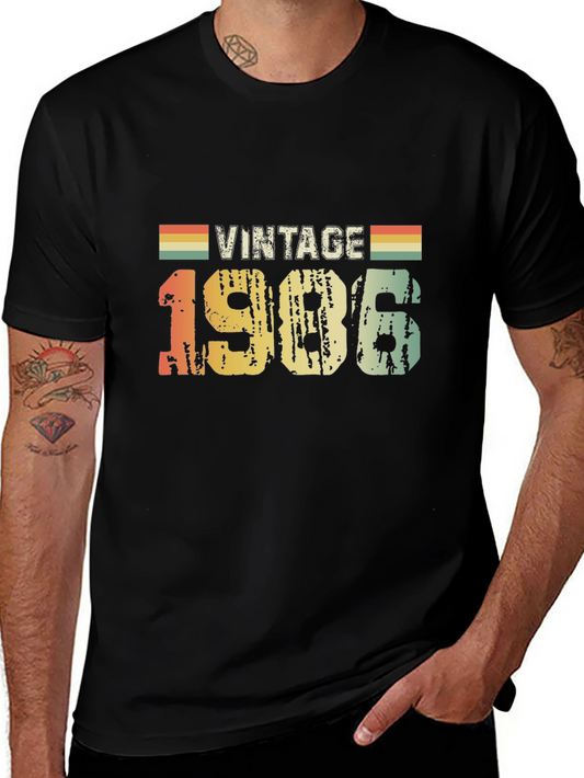 Vintage 1986 Graphic Tee - Retro Birthday Shirt
