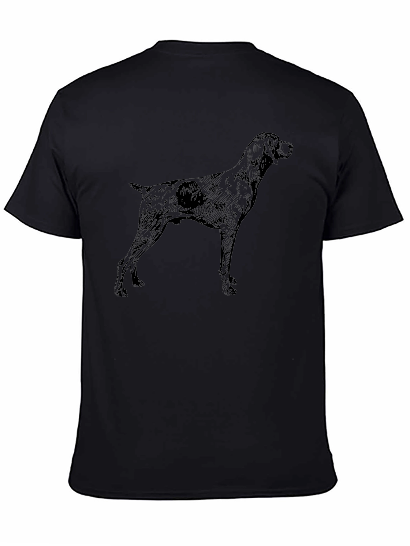 Dog Graphic Tee - Black Cotton Blend Shirt