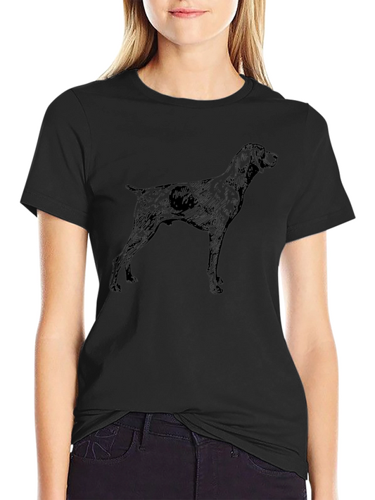 Dog Graphic Tee - Black Cotton Blend Shirt