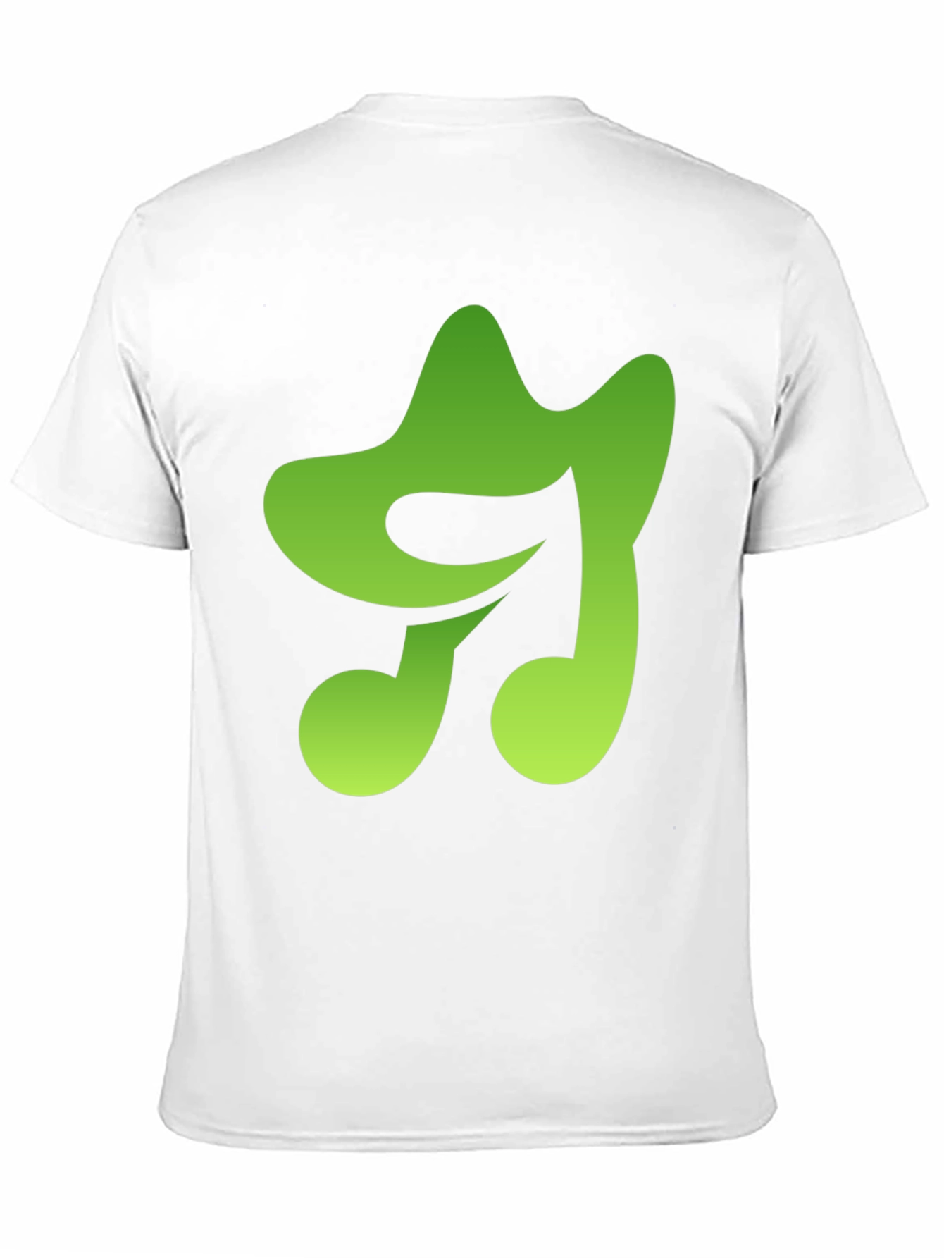Green Music Note Graphic Black T-Shirt