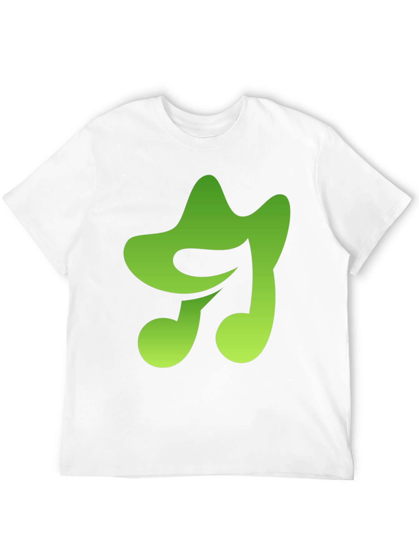 Green Music Note Graphic Black T-Shirt