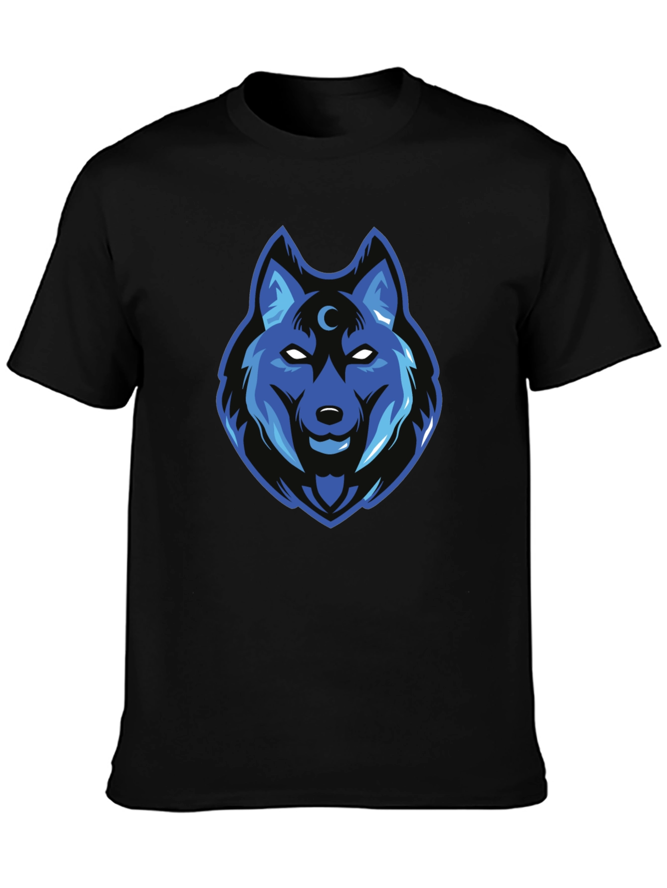 Wolf Graphic Print Black T-Shirt