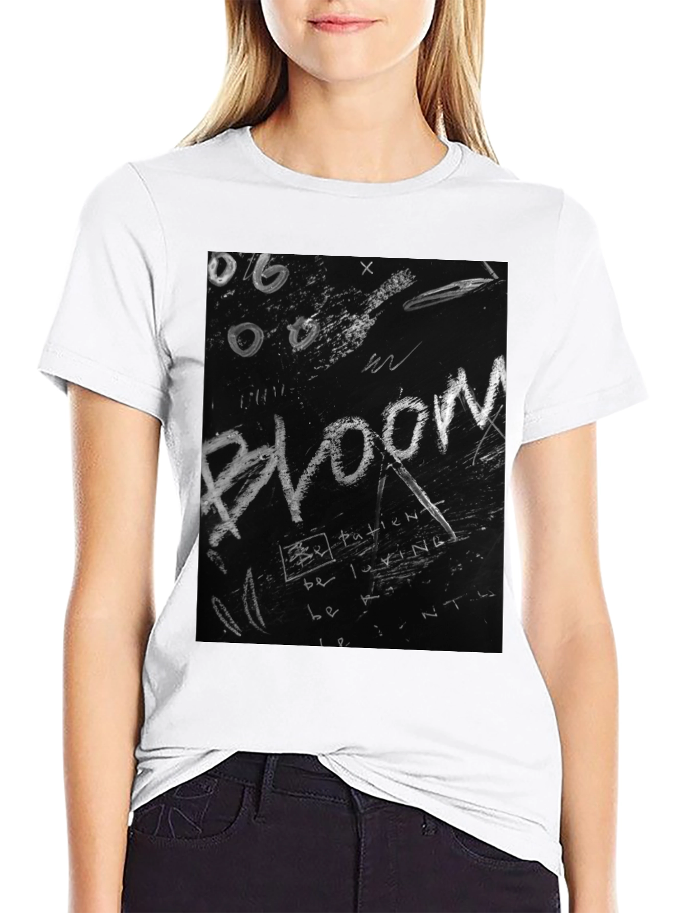 Bloom Graphic Tee - Chalkboard Style Print