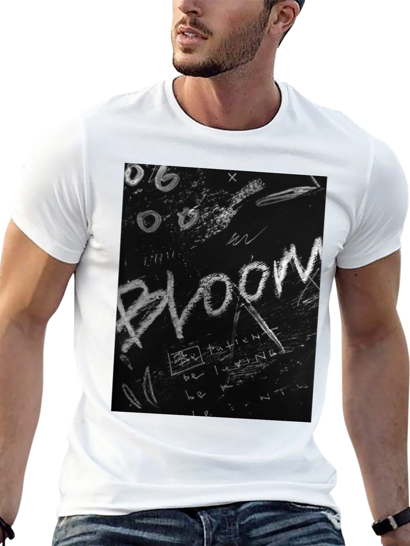 Bloom Graphic Tee - Chalkboard Style Print