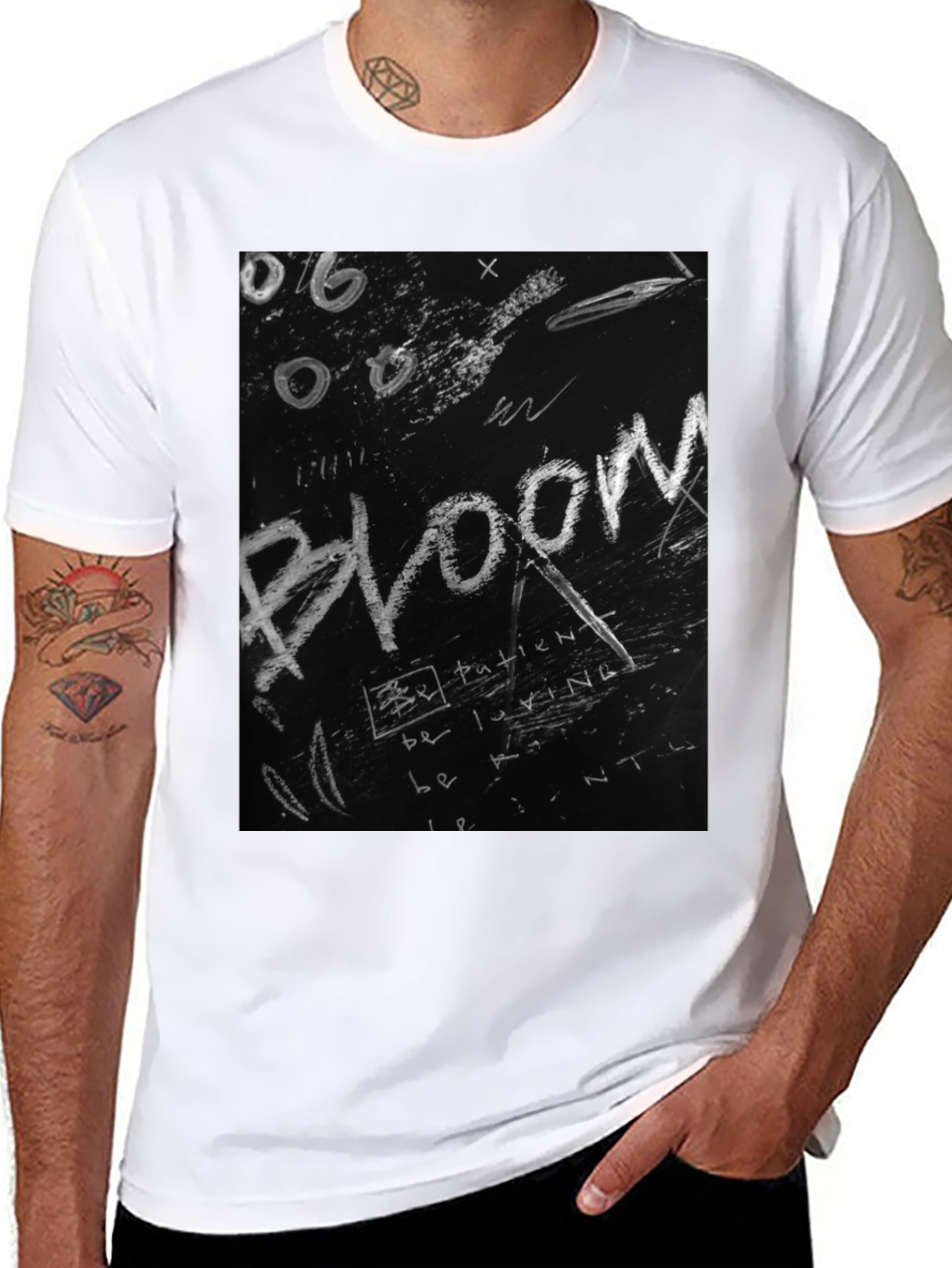 Bloom Graphic Tee - Chalkboard Style Print
