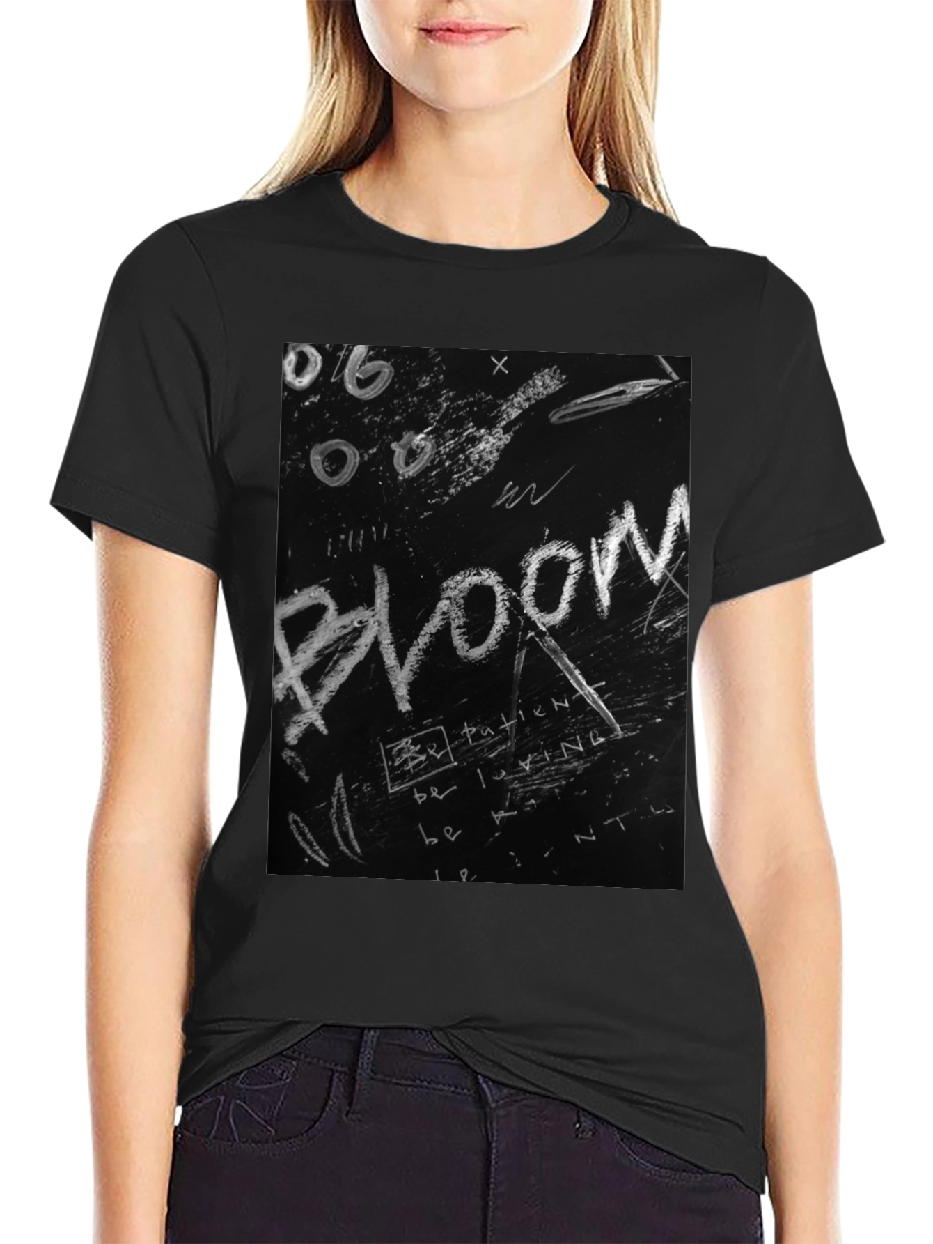 Bloom Graphic Tee - Chalkboard Style Print