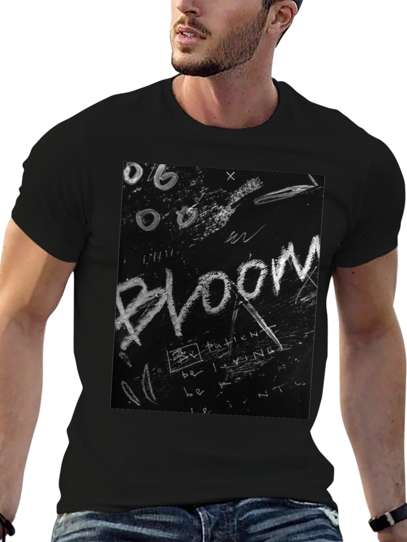 Bloom Graphic Tee - Chalkboard Style Print