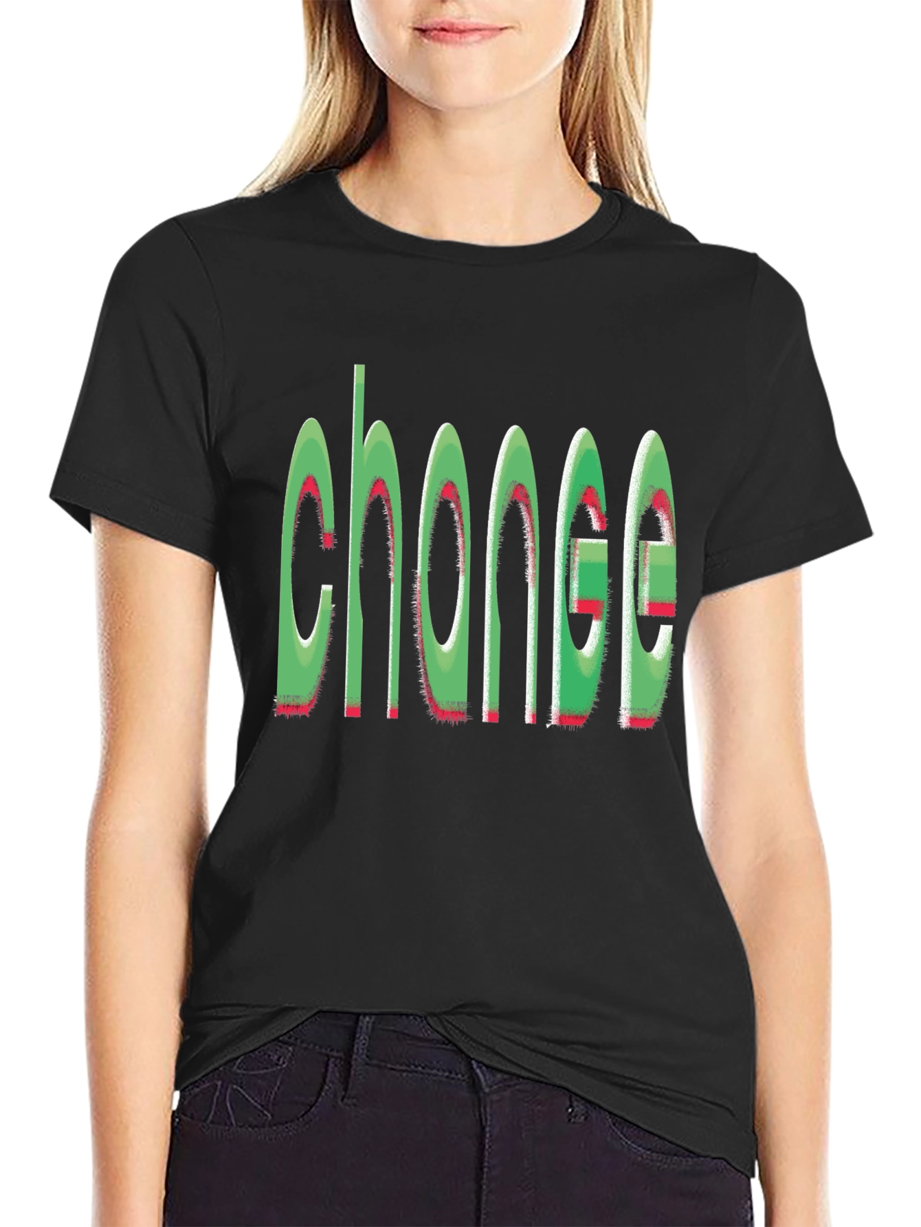 Change Graphic T-Shirt - Trendy Black Tee