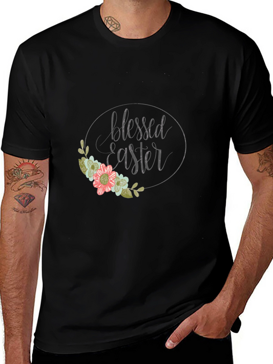 Blessed Easter Floral Graphic T-Shirt