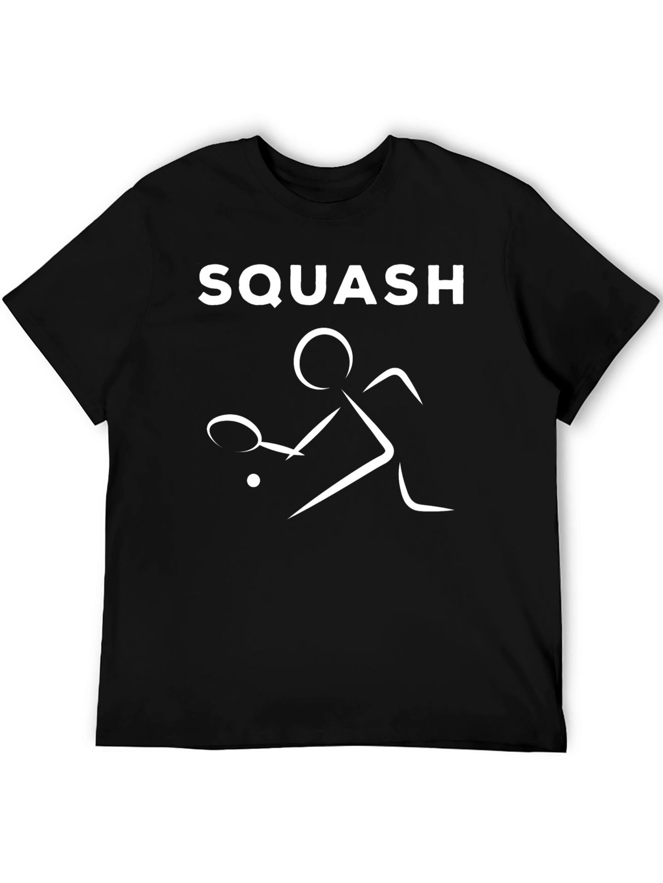 Squash Player Graphic Tee - Sporty Black T-Shirt