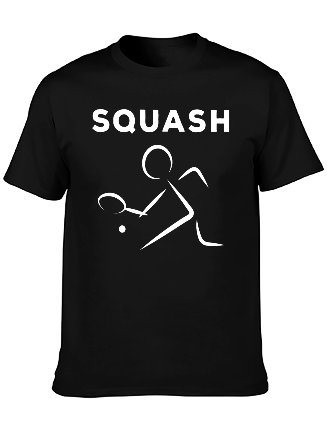 Squash Player Graphic Tee - Sporty Black T-Shirt