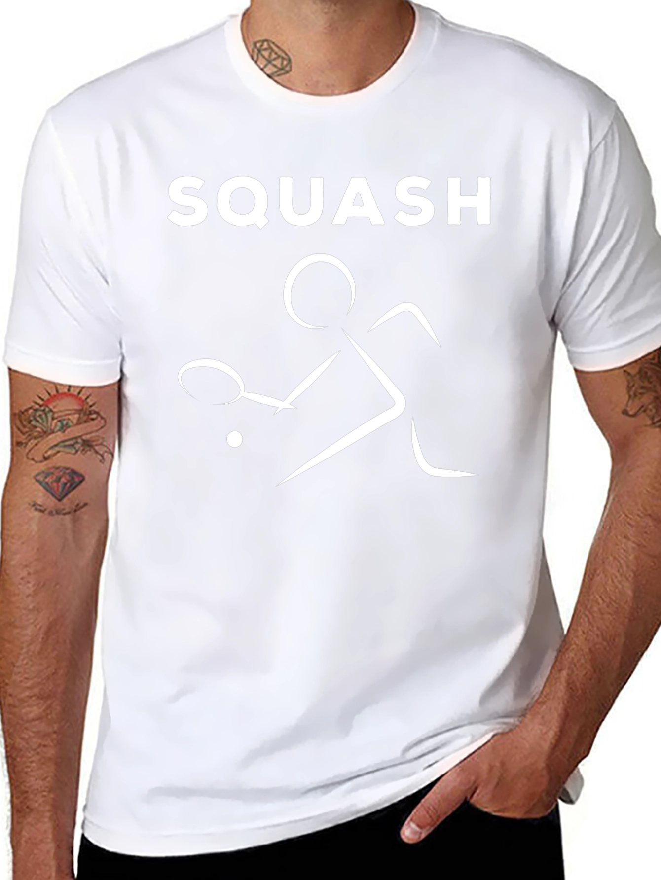 Squash Player Graphic Tee - Sporty Black T-Shirt