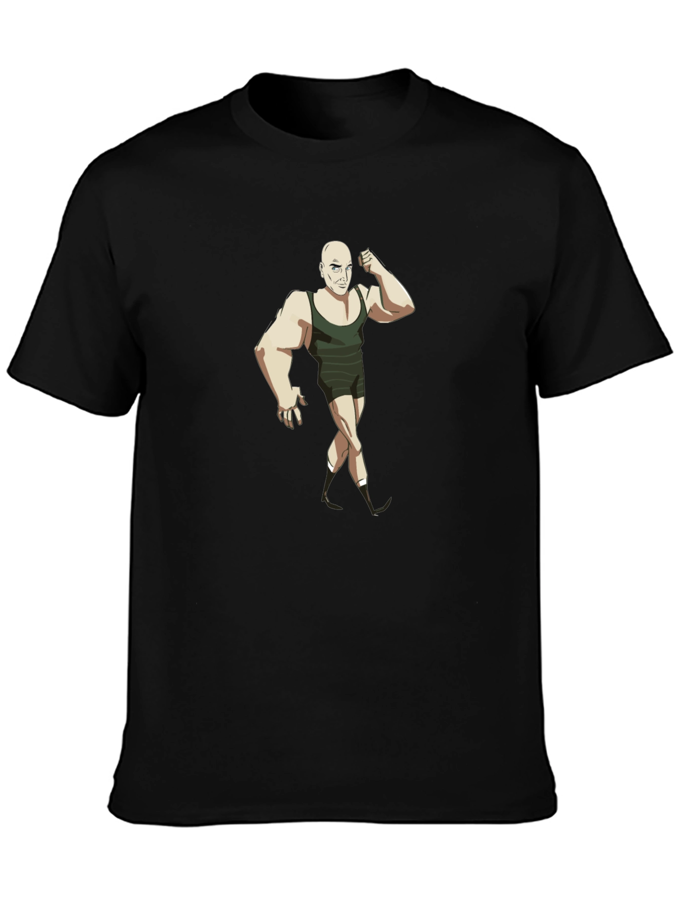 Cartoon Gymnast Black T-Shirt