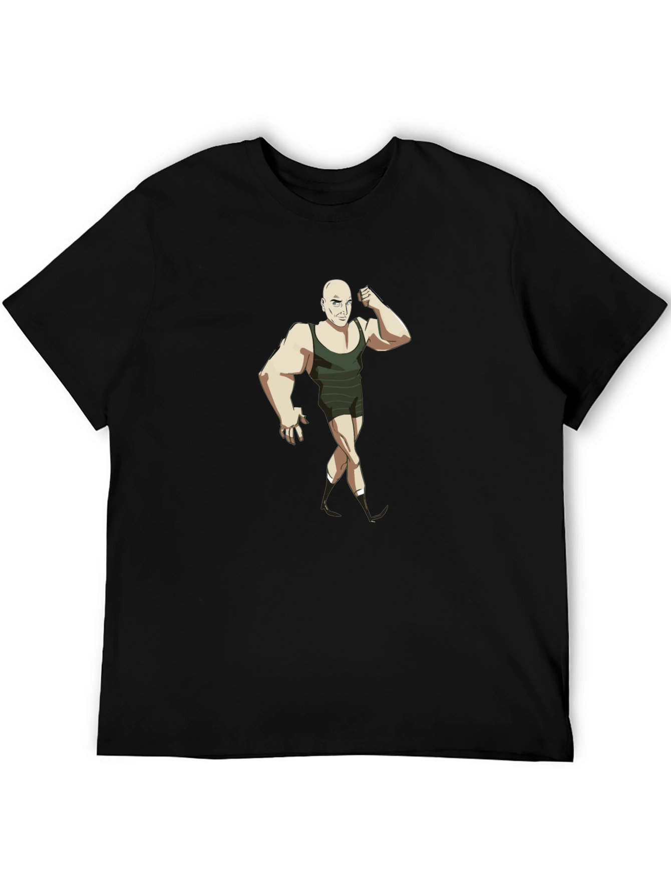 Cartoon Gymnast Black T-Shirt