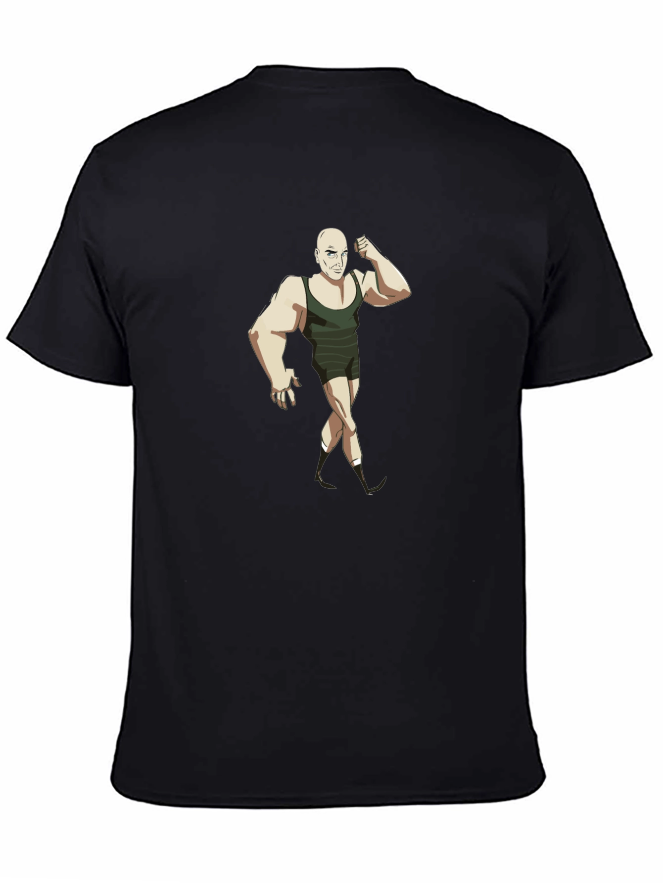Cartoon Gymnast Black T-Shirt
