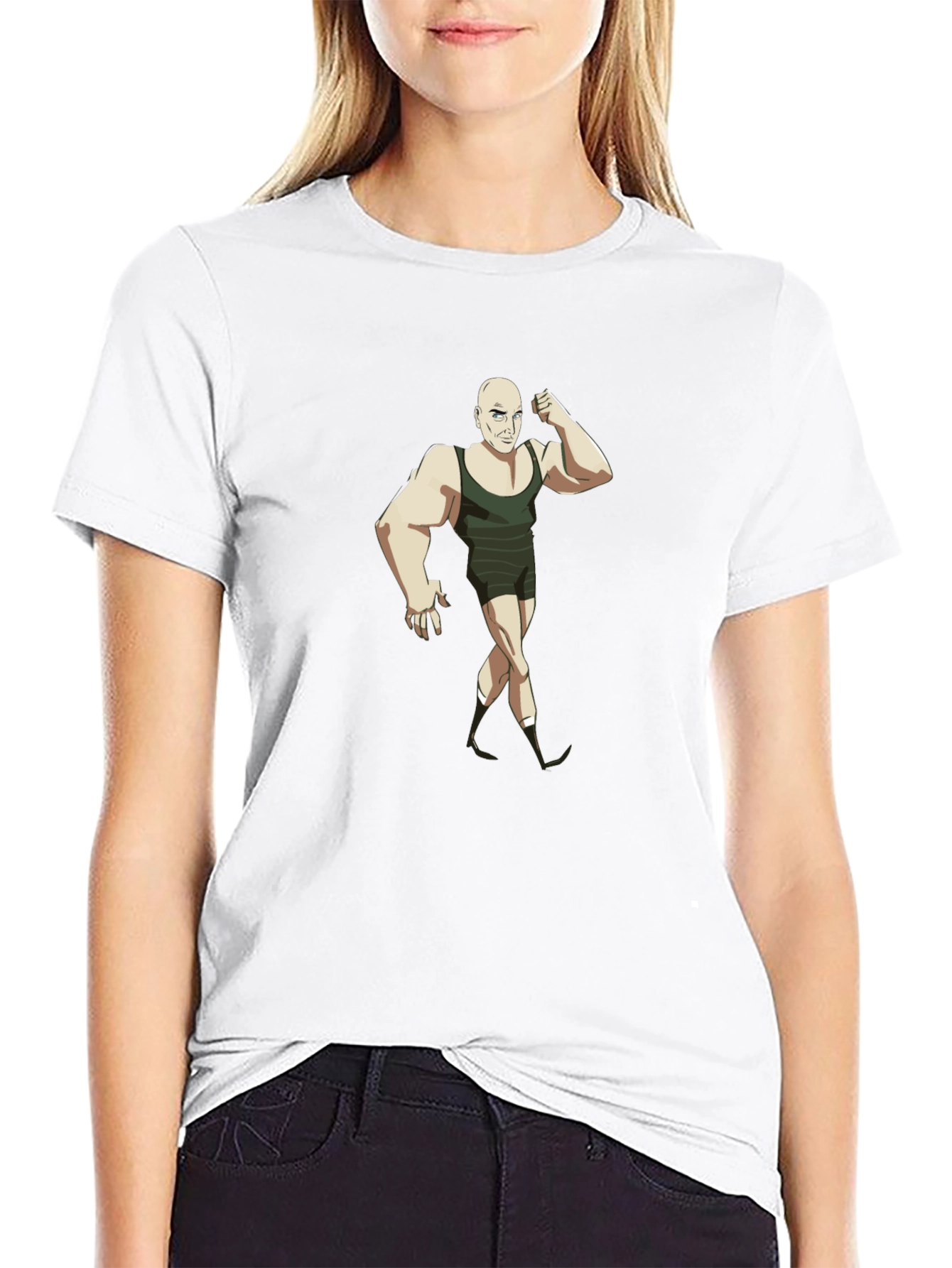Cartoon Gymnast Black T-Shirt