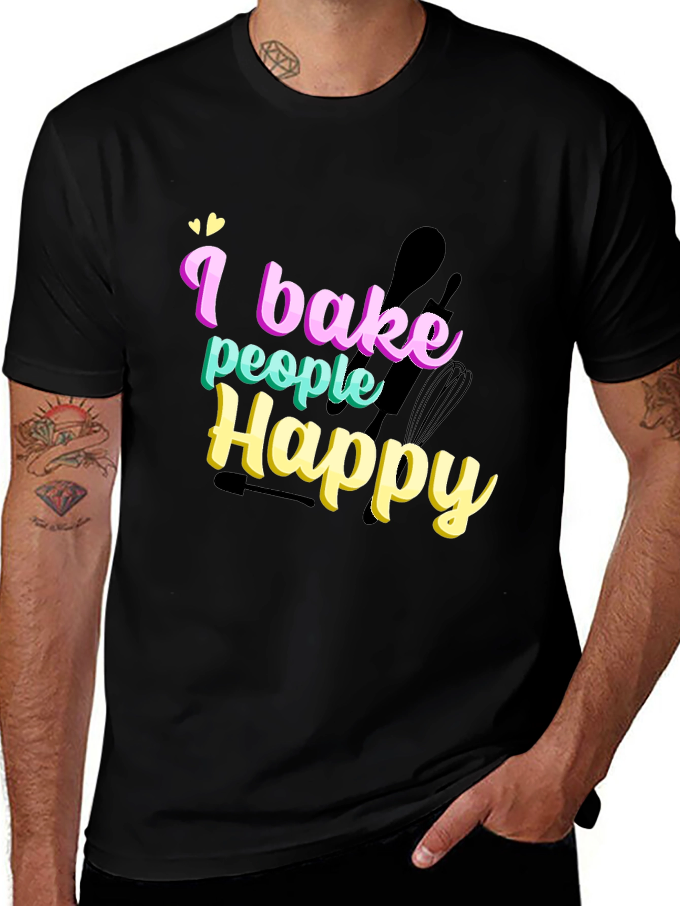I Bake People Happy T-Shirt - Funny Baking Tee