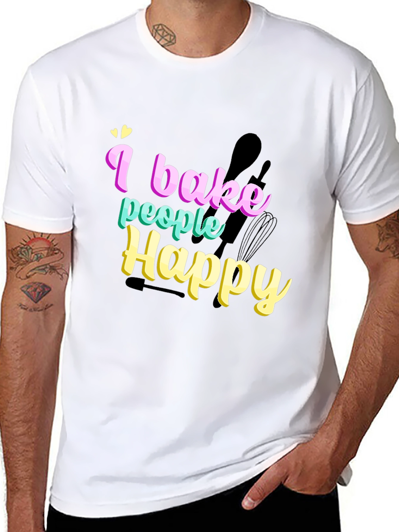 I Bake People Happy T-Shirt - Funny Baking Tee
