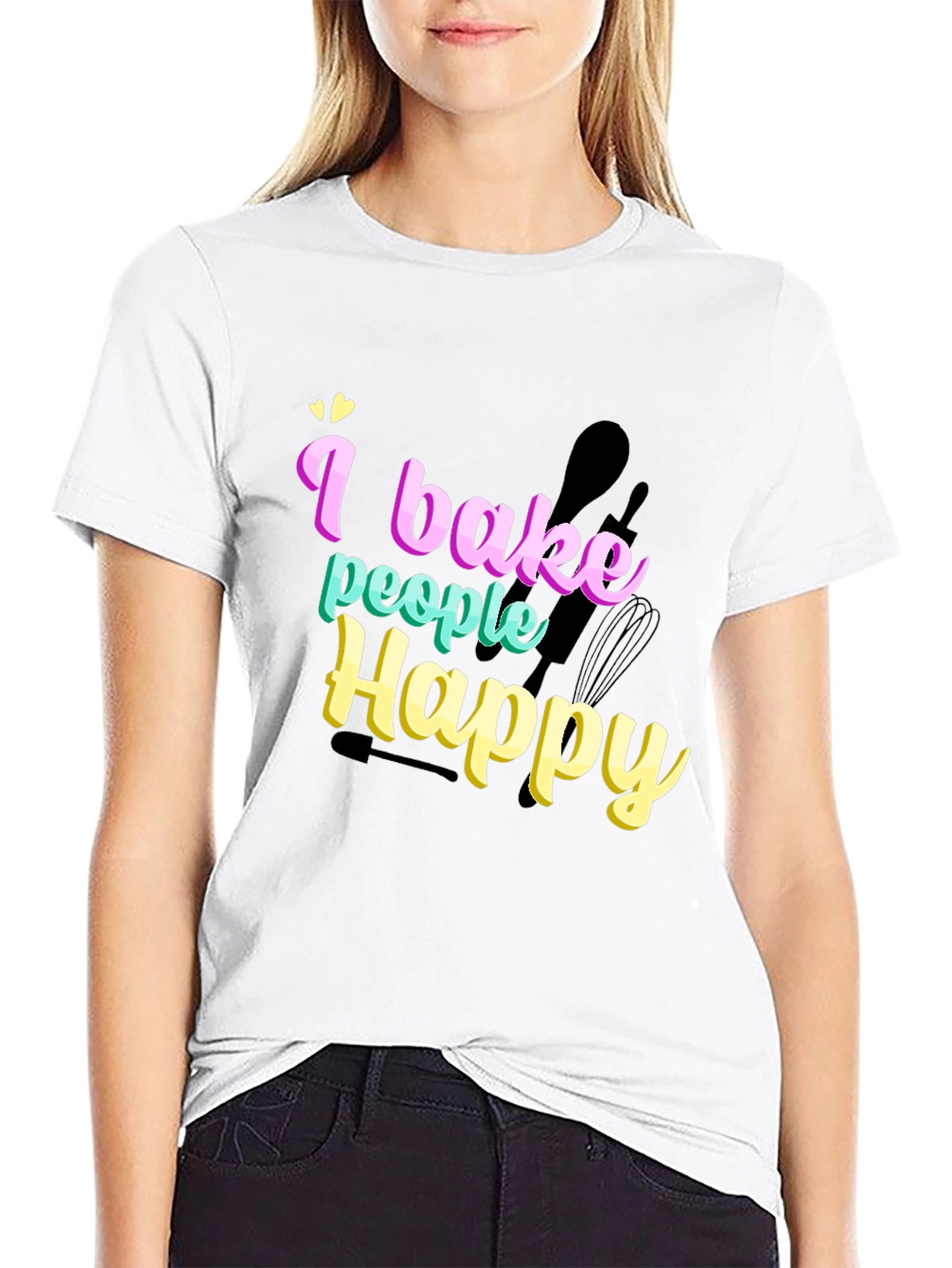 I Bake People Happy T-Shirt - Funny Baking Tee