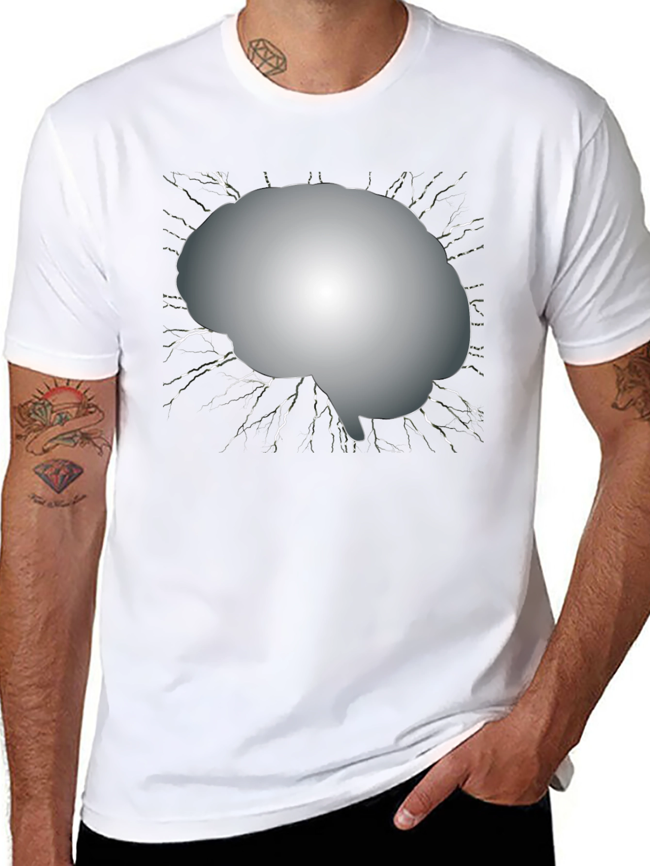 Brain Graphic Tee - Mens Black T-Shirt