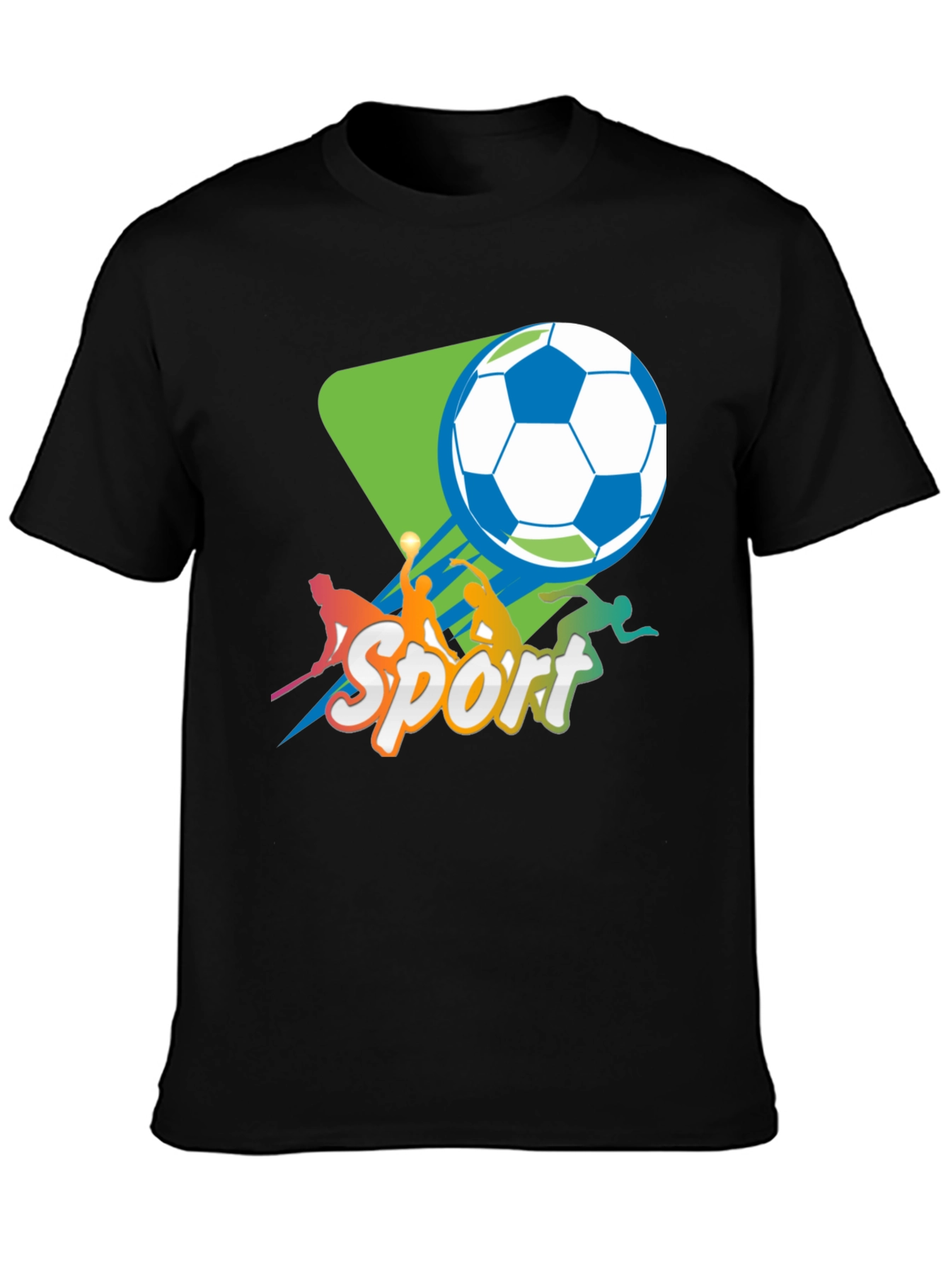 Sport Graphic T-Shirt - Black Crew Neck Tee