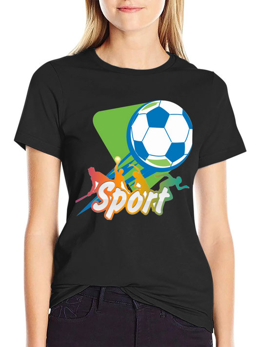 Sport Graphic T-Shirt - Black Crew Neck Tee