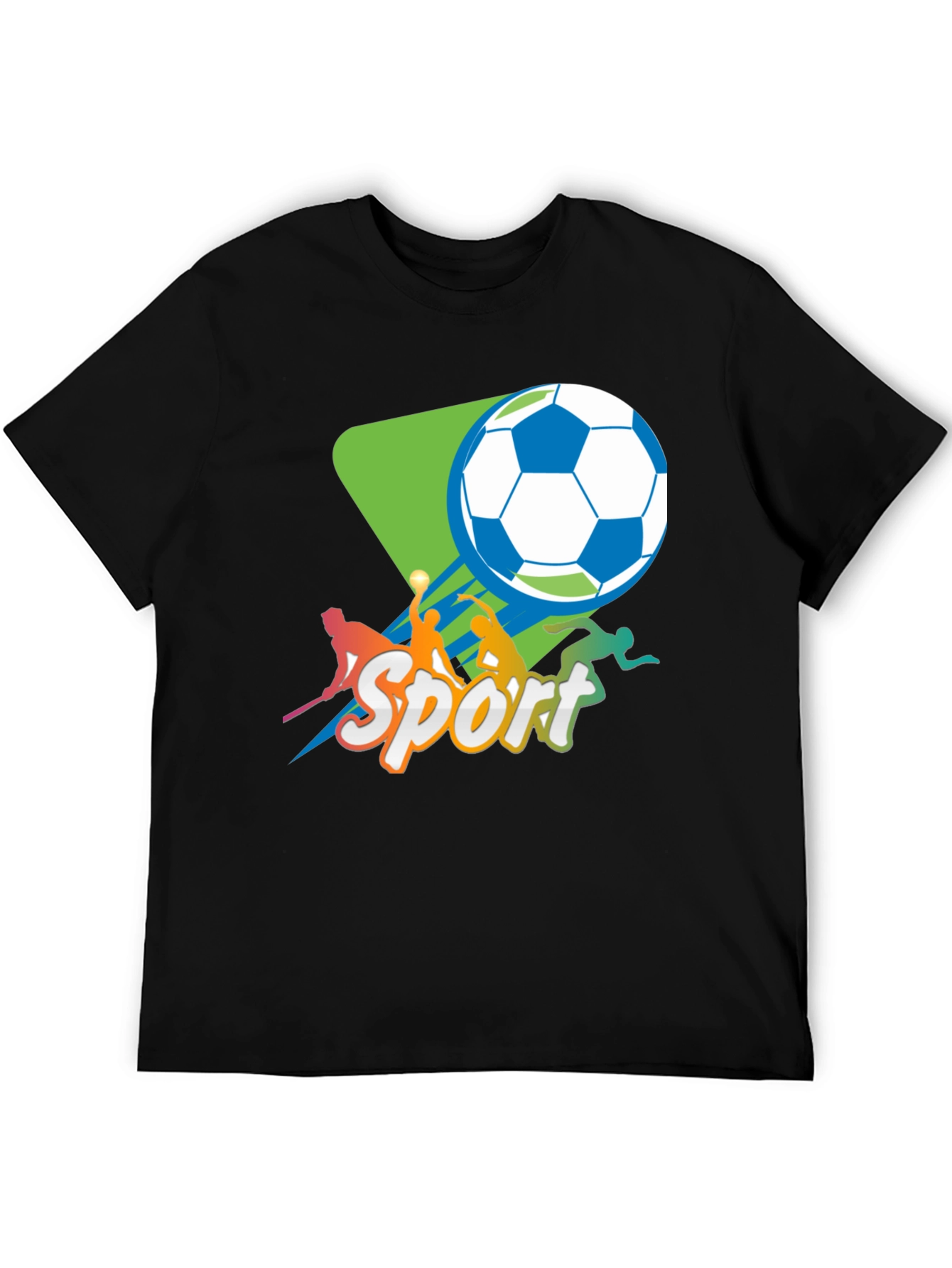 Sport Graphic T-Shirt - Black Crew Neck Tee