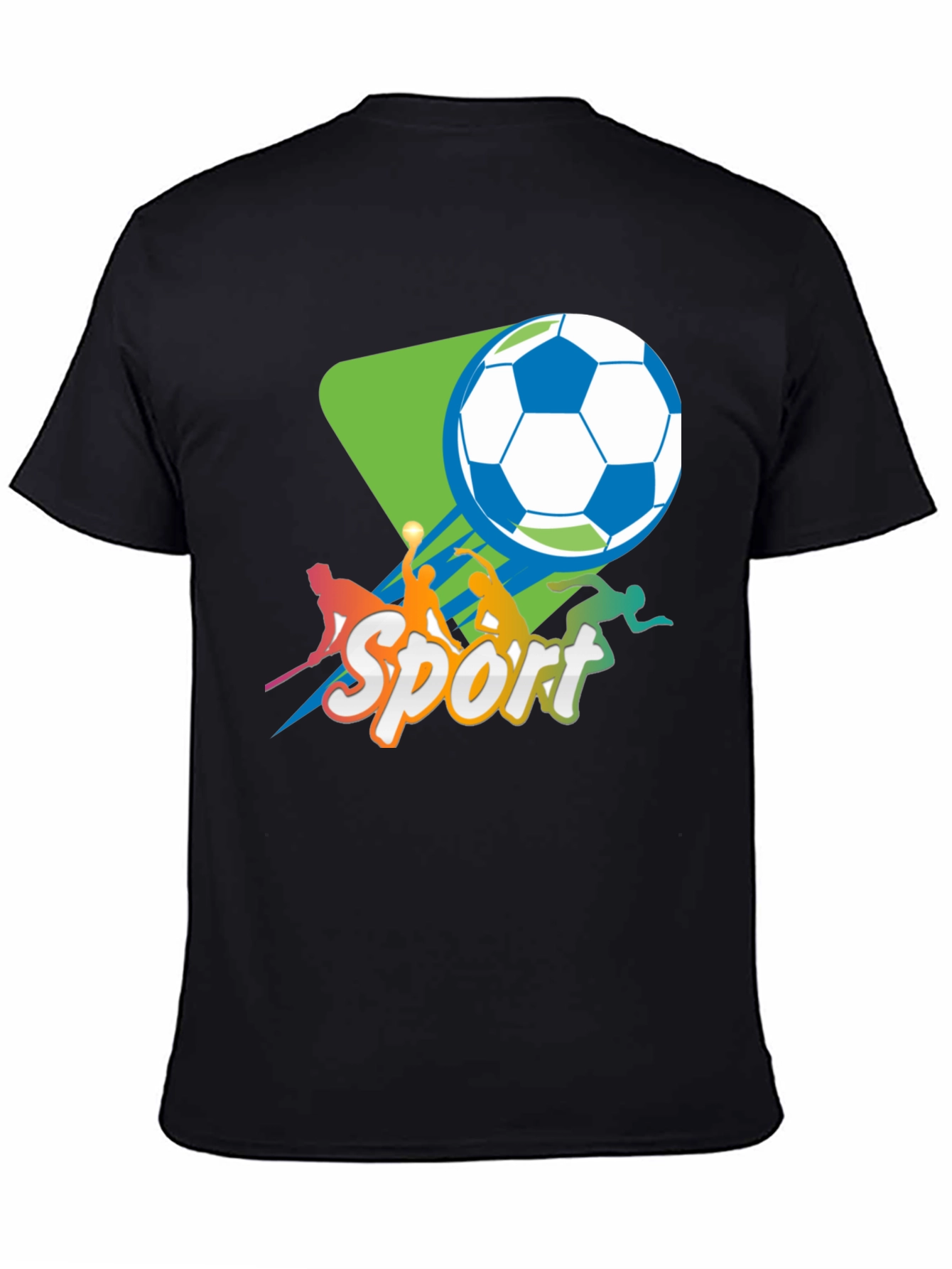 Sport Graphic T-Shirt - Black Crew Neck Tee