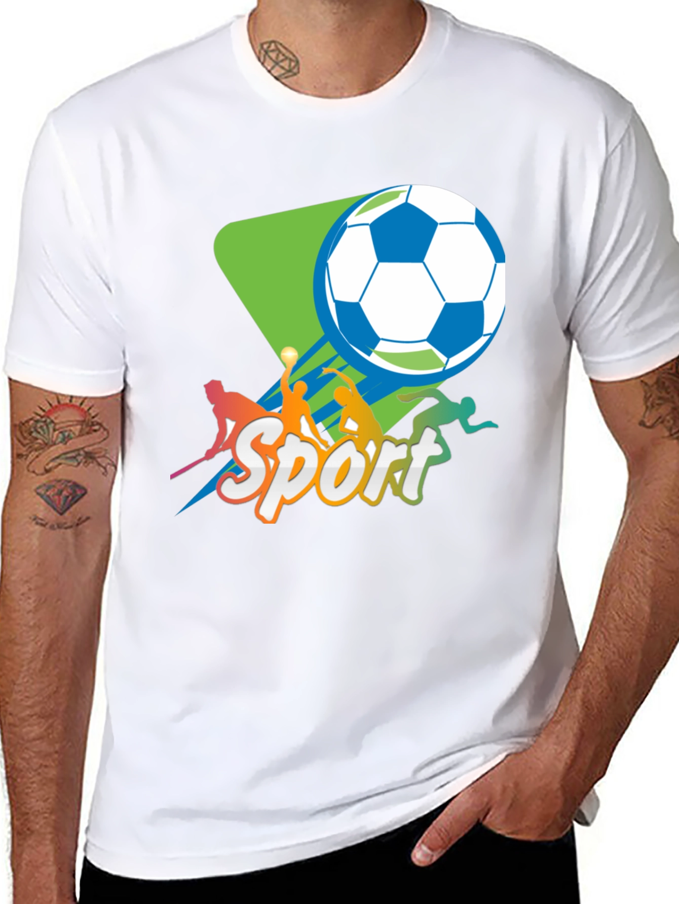 Sport Graphic T-Shirt - Black Crew Neck Tee