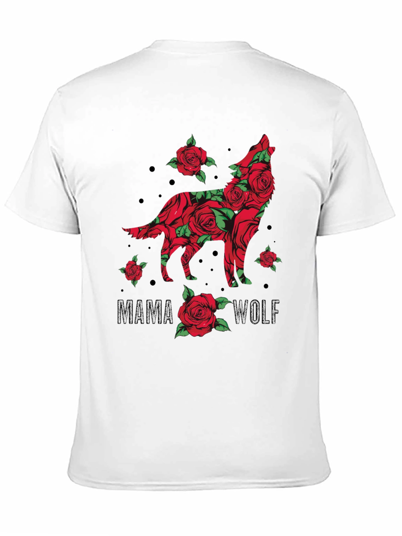Mama Wolf Rose Graphic T-Shirt