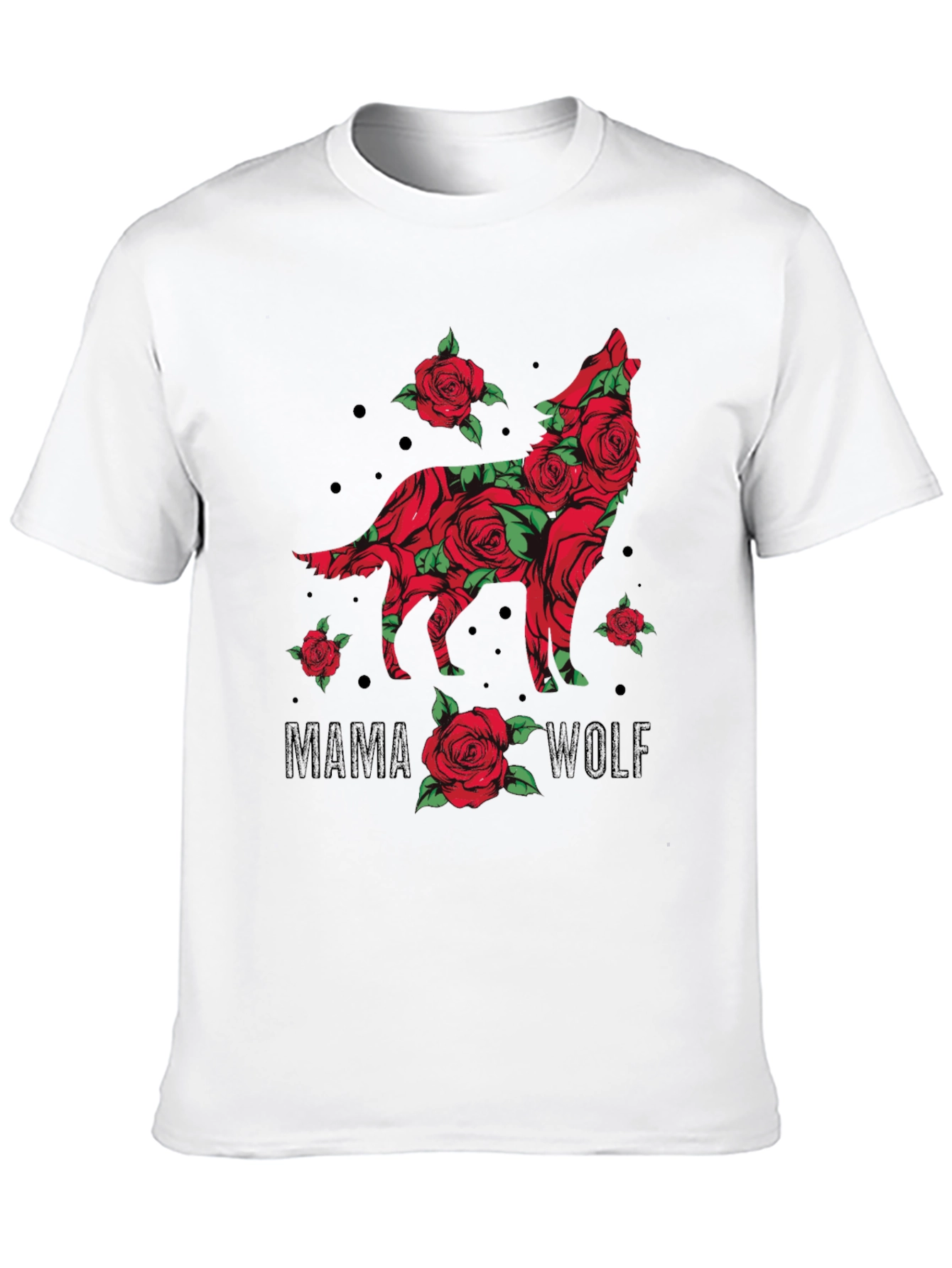 Mama Wolf Rose Graphic T-Shirt