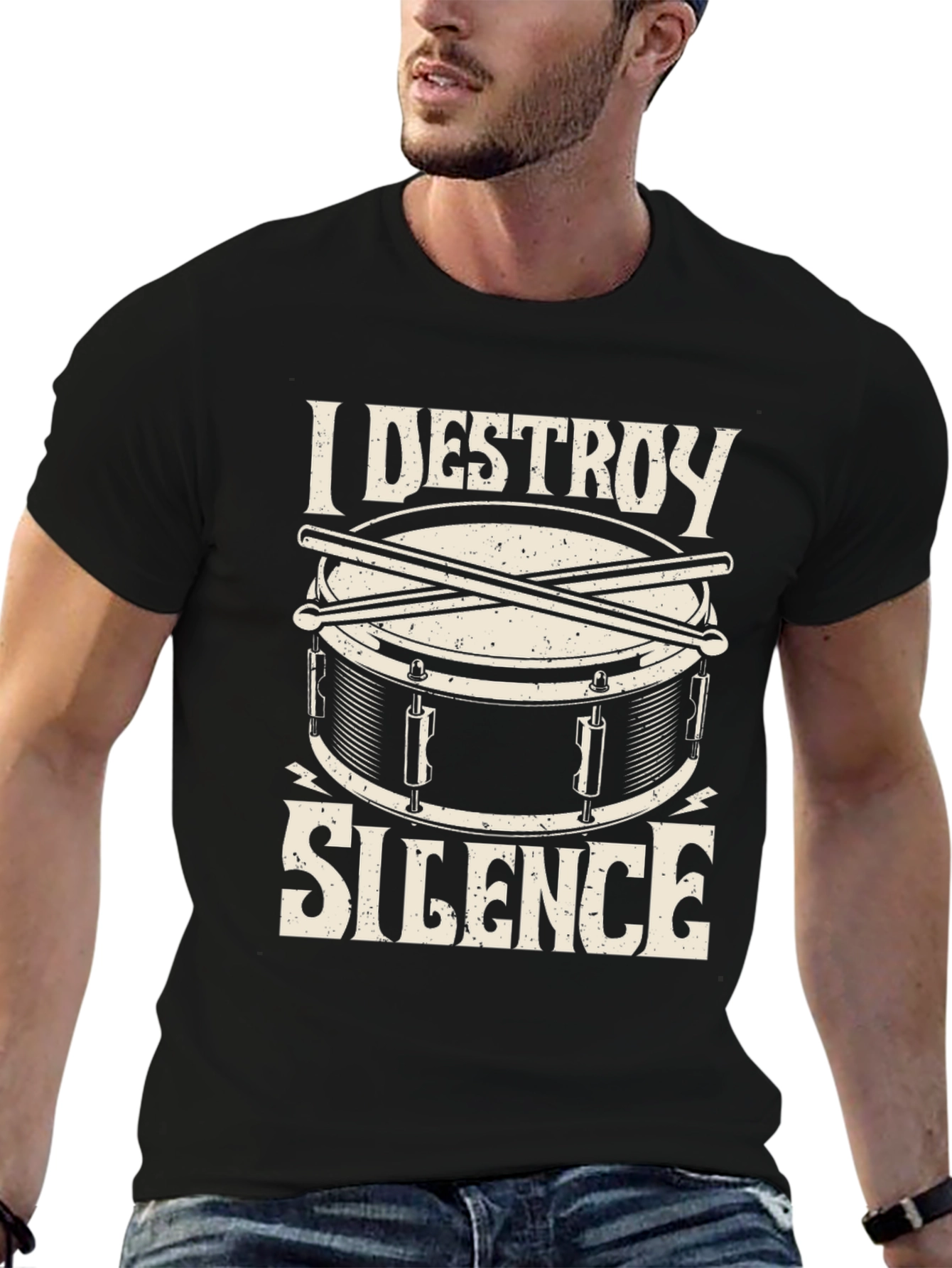 I Destroy Silence Drummer T-Shirt - Black
