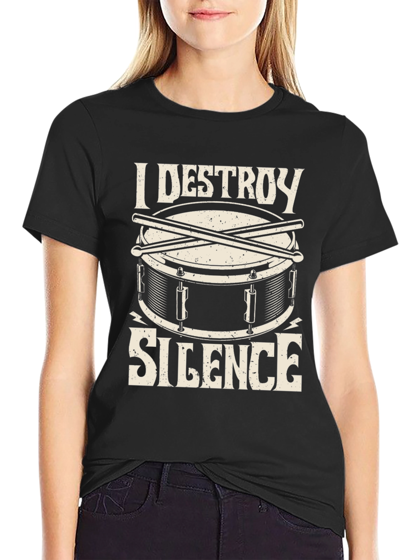 I Destroy Silence Drummer T-Shirt - Black