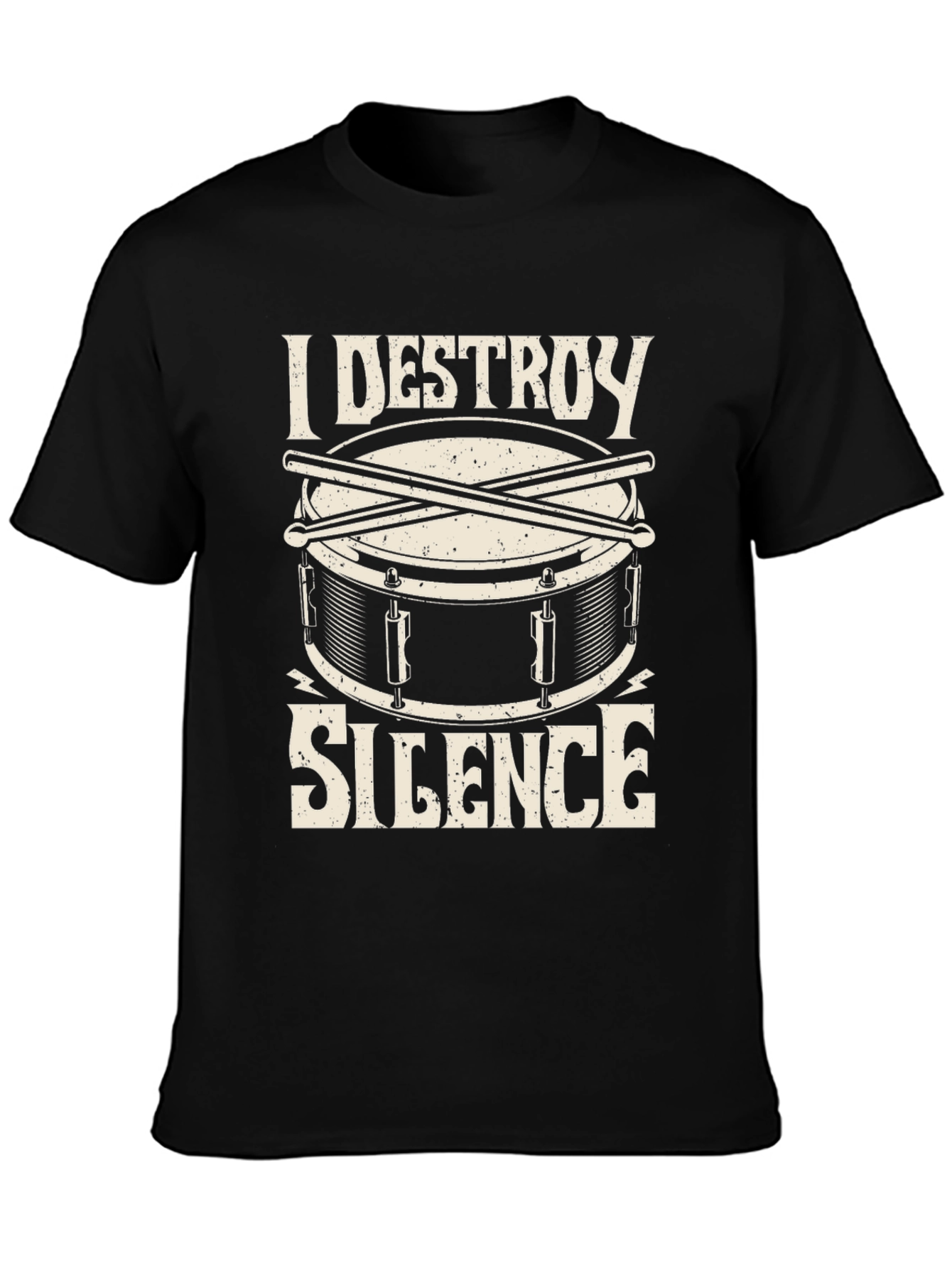 I Destroy Silence Drummer T-Shirt - Black